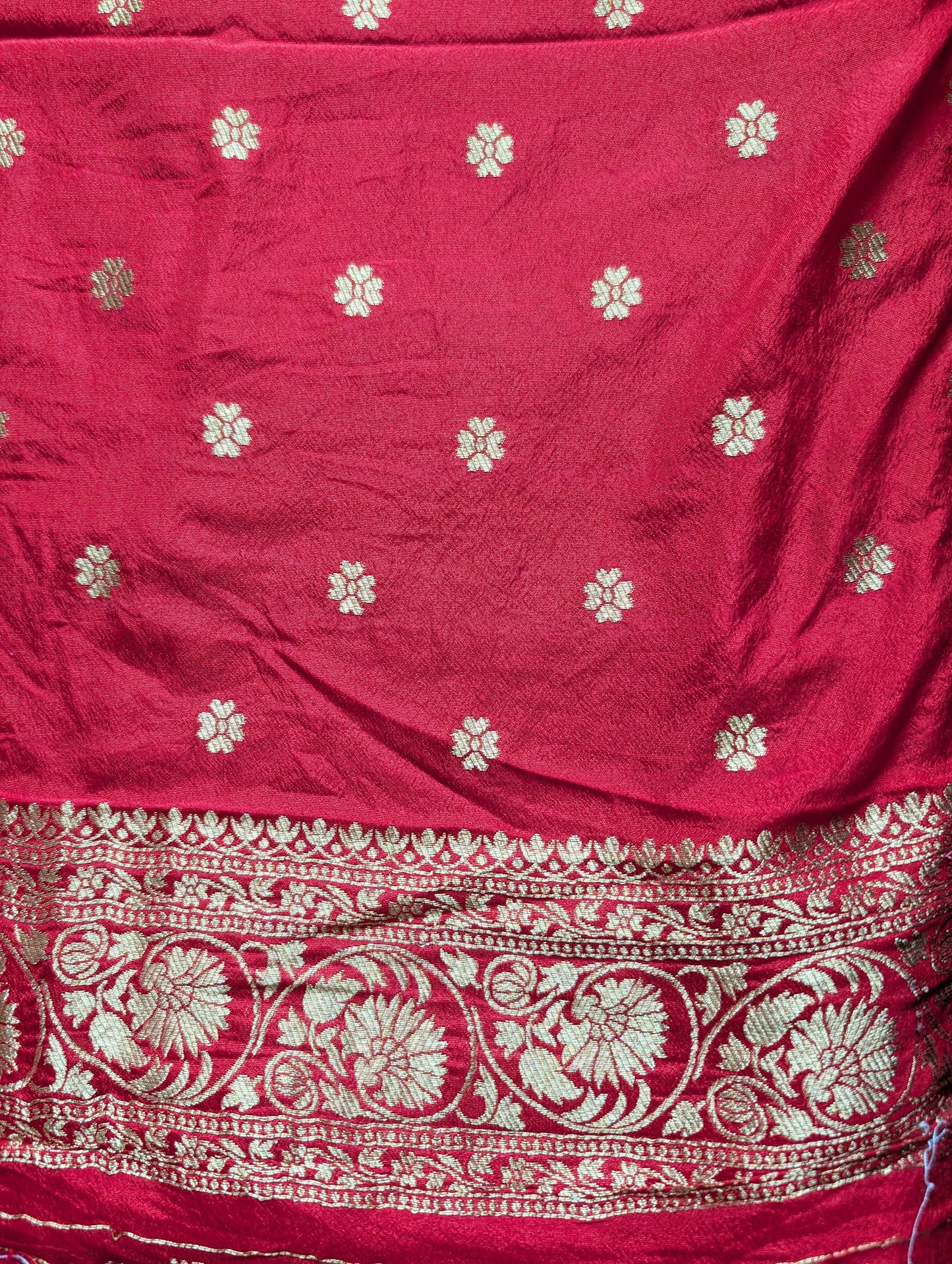 Semi Banarasi Silk Saree with Scallop Border