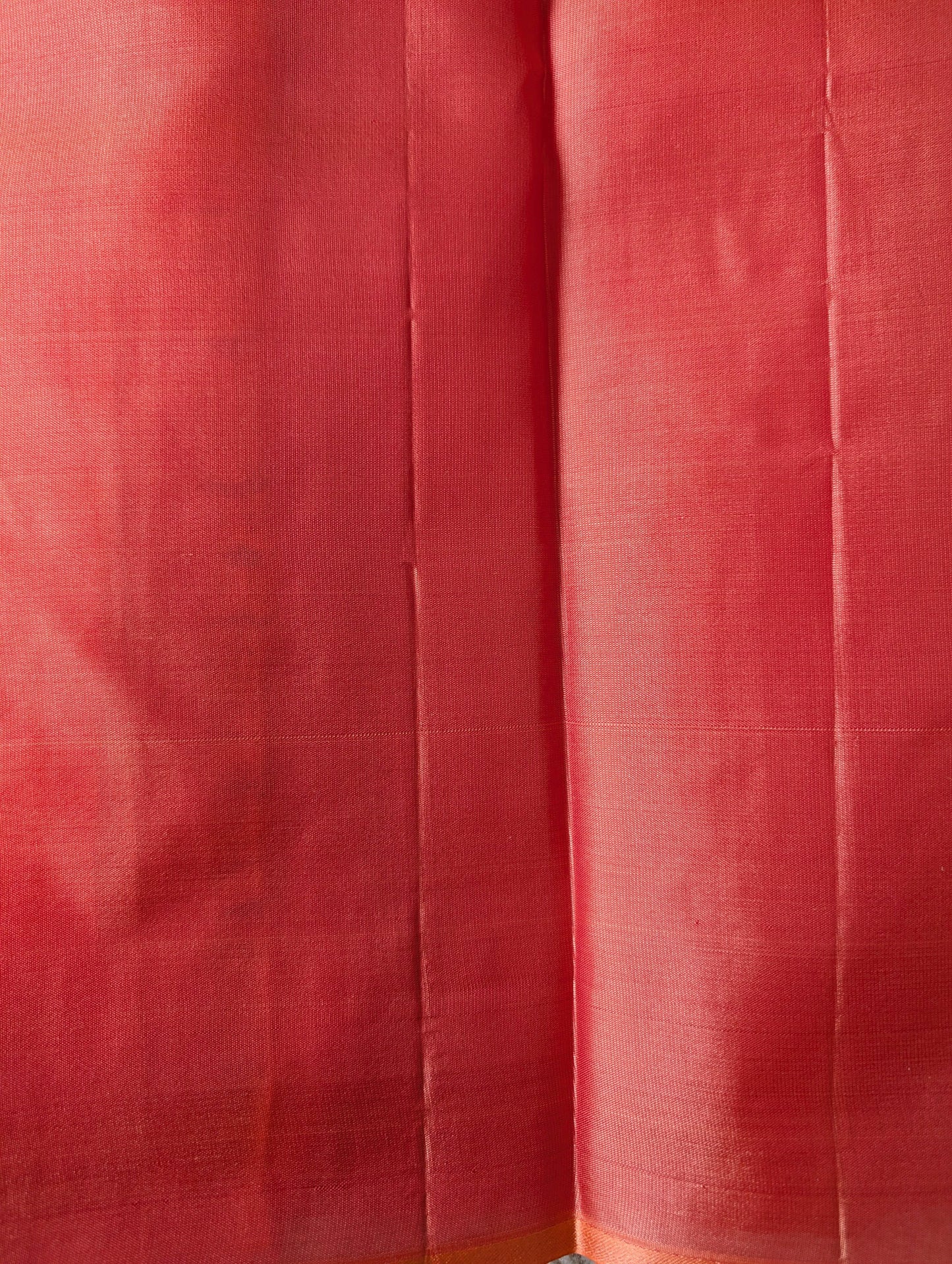 Peach Borderless Kanjeevaram Silk Saree