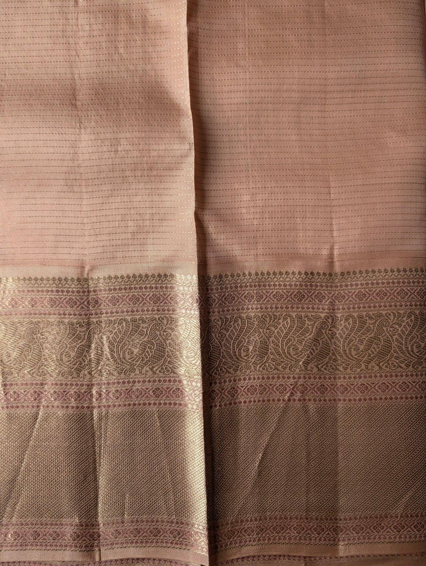 Lavender with Beige Kanjeevaram Silk Saree