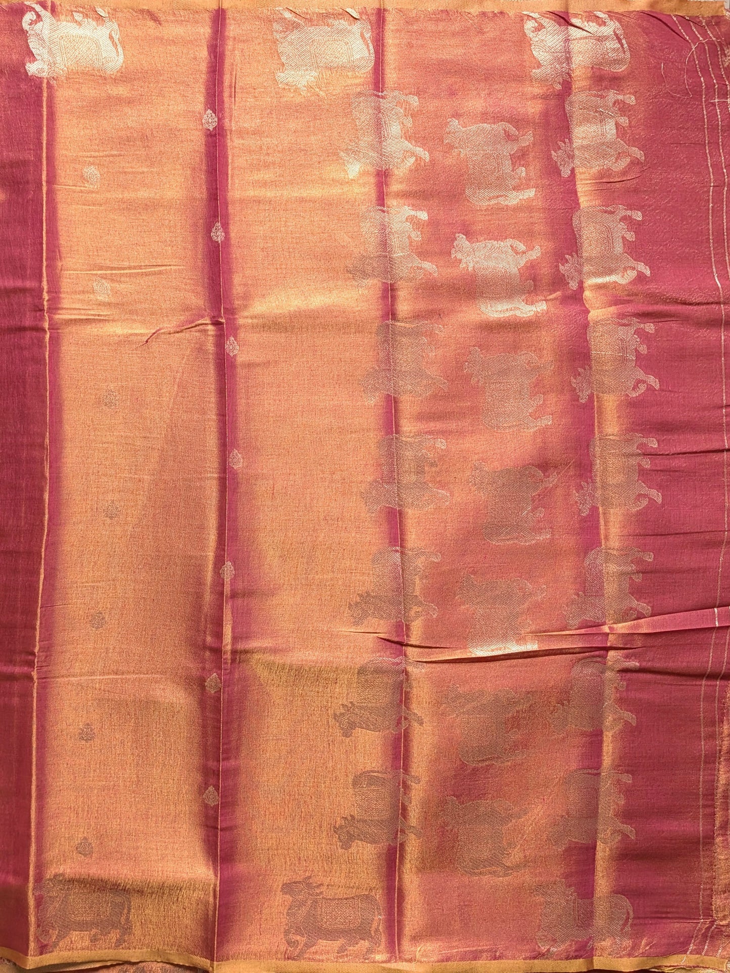 Pink Pichwai Semi Tissue Silk saree