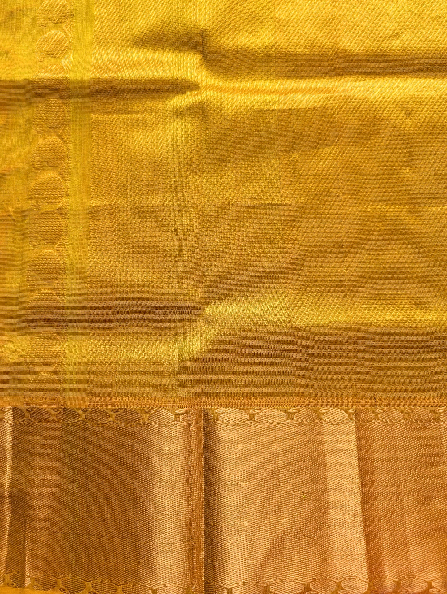 Golden yellow Pure Kanchi silk cotton saree