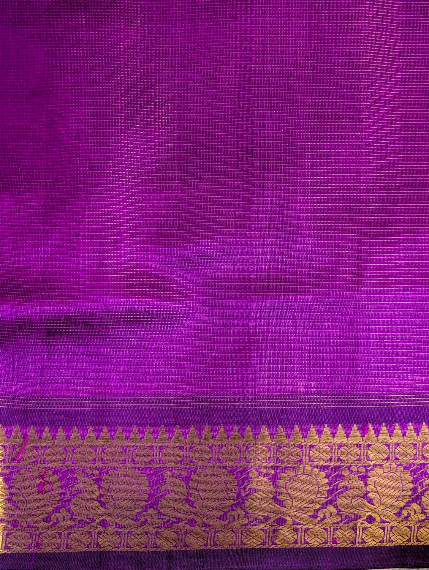 Purple Vaira Oosi Pure Kanchi Silk Cotton Saree with Buttas