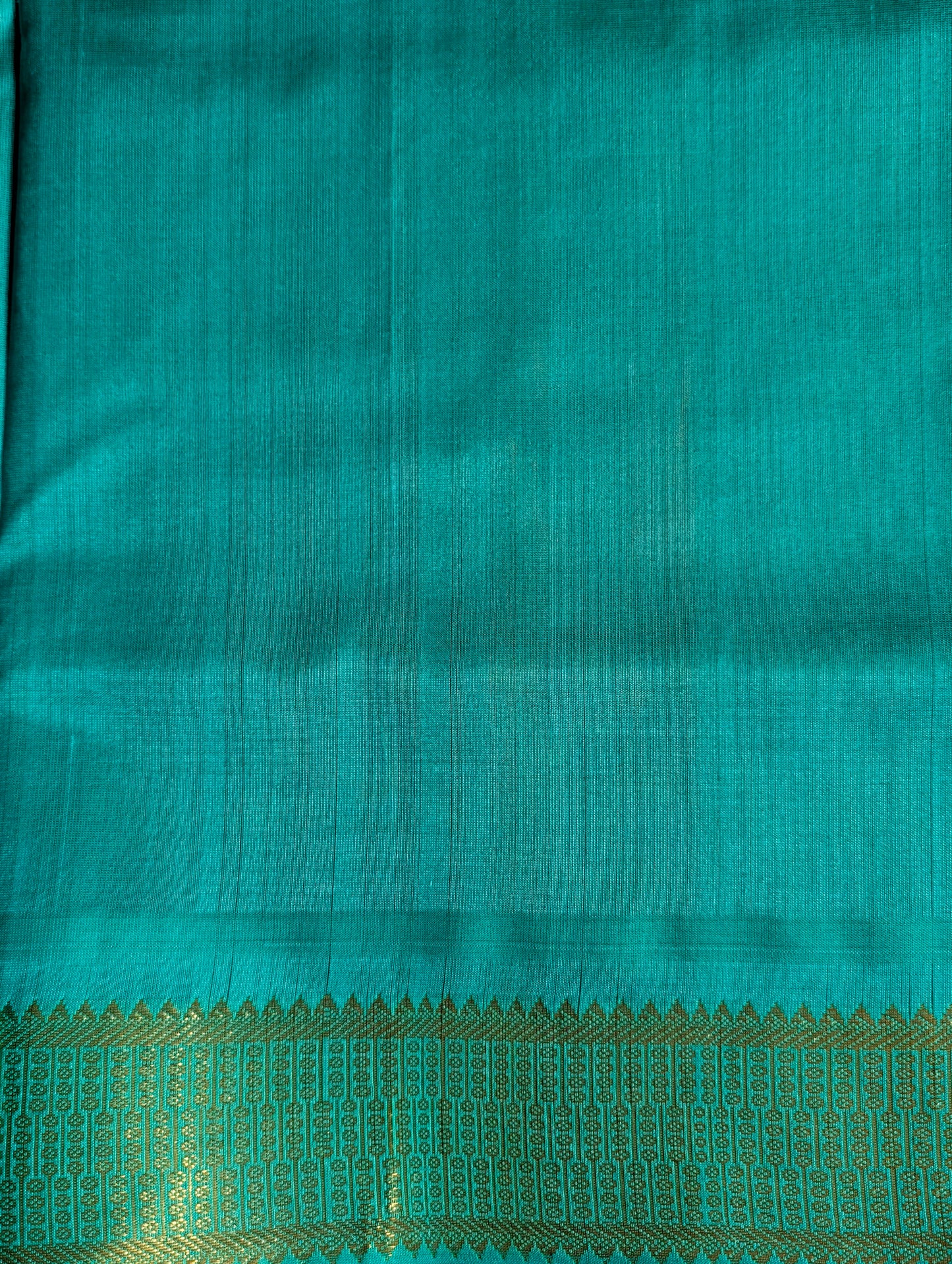 Red with Turquoise Pure Kanchi silk cotton saree
