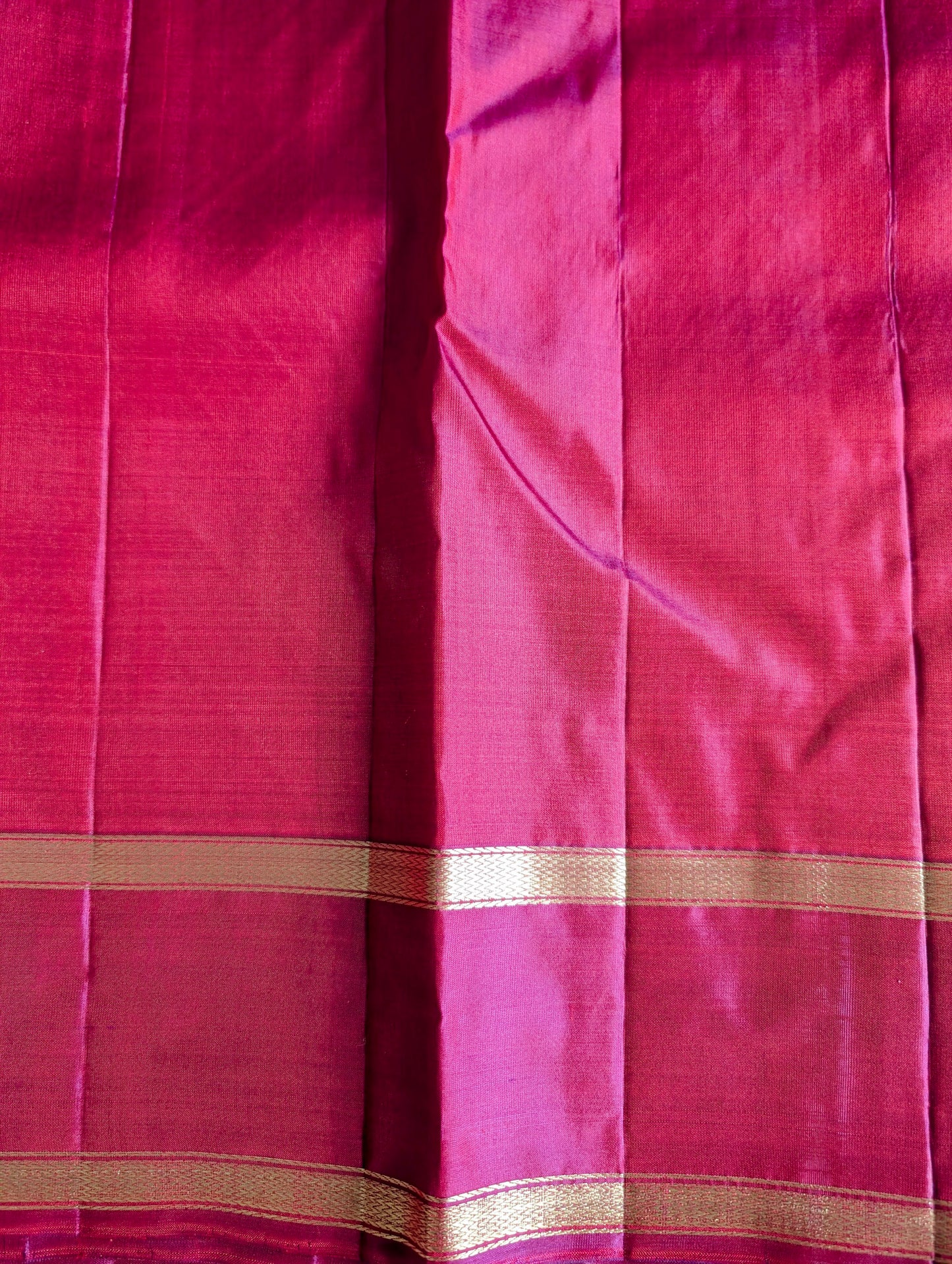 Orange with Maroon Kanchi Silk Saree