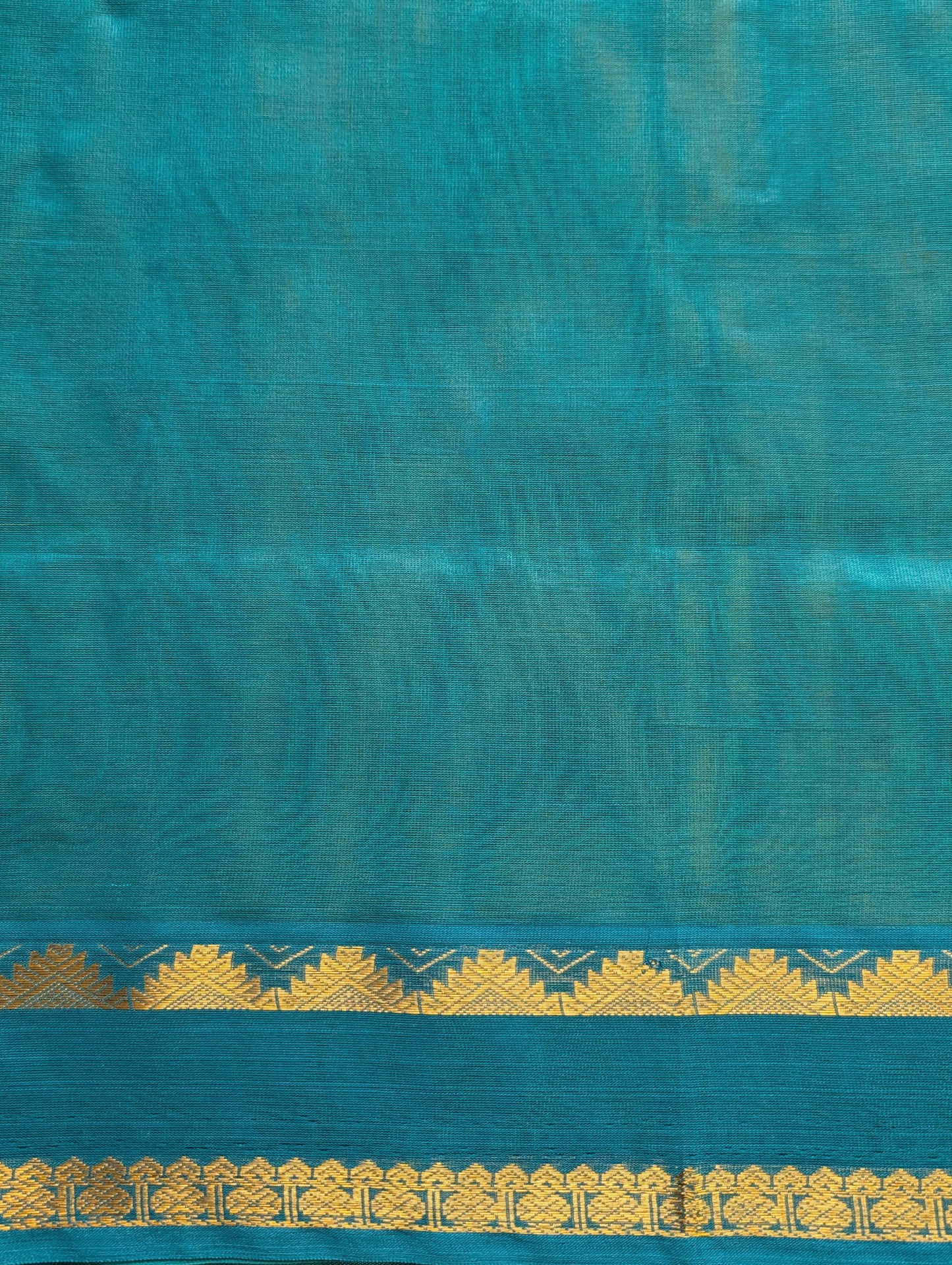 Green and Blue Pure Kanchi Silk cotton Saree