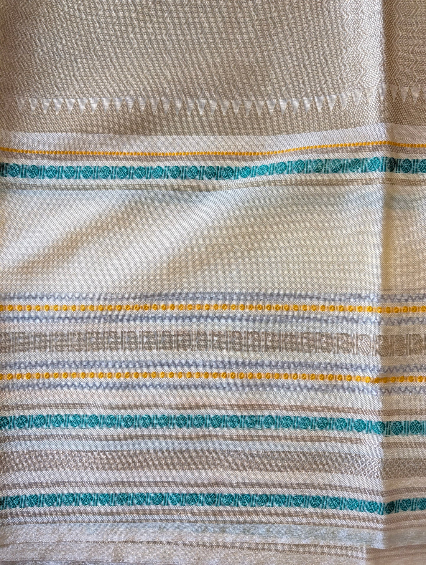 Red and Beige Banarasi Warm Silk Saree