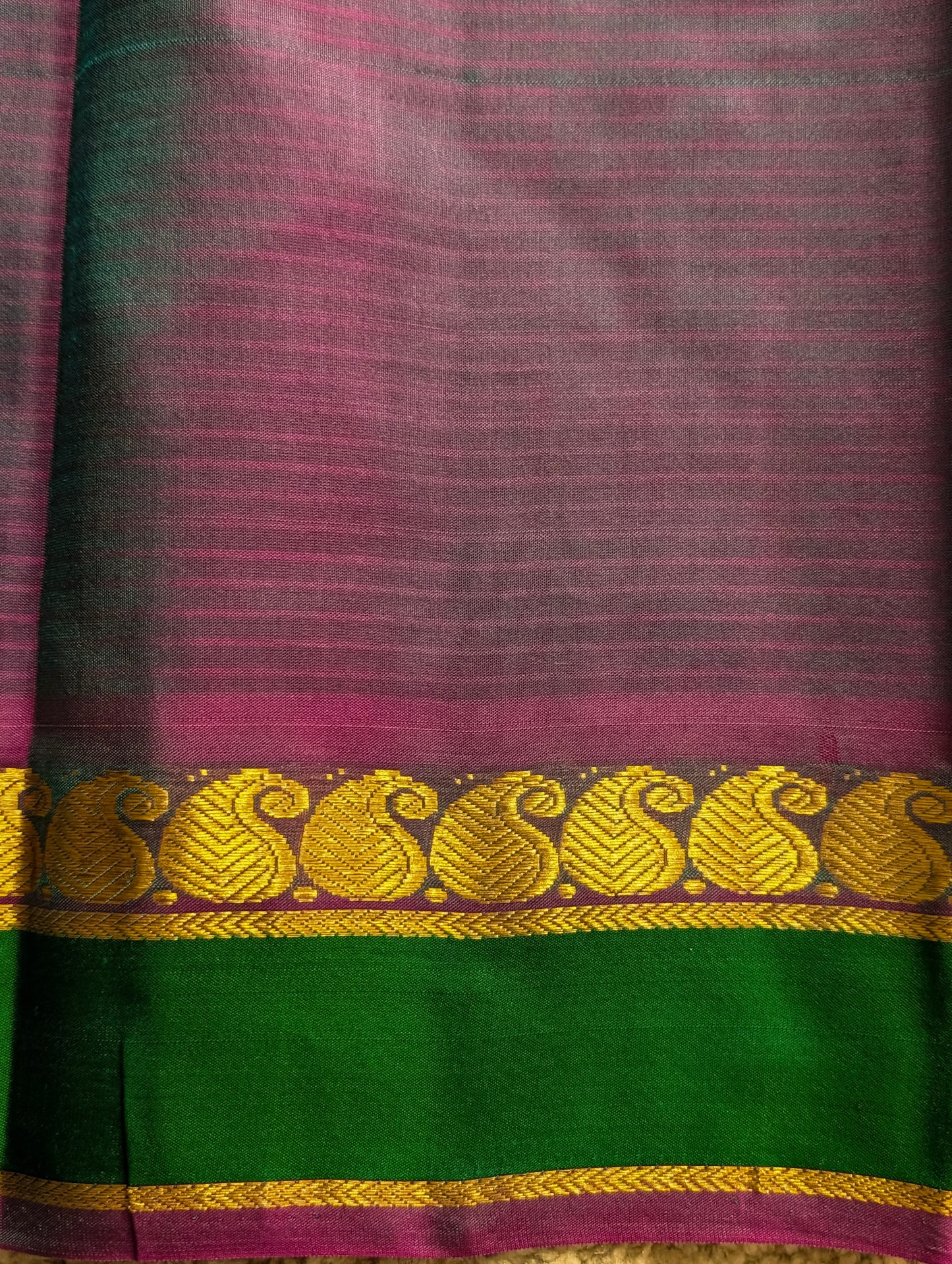 Blue with Purple Kanchi Silk Saree