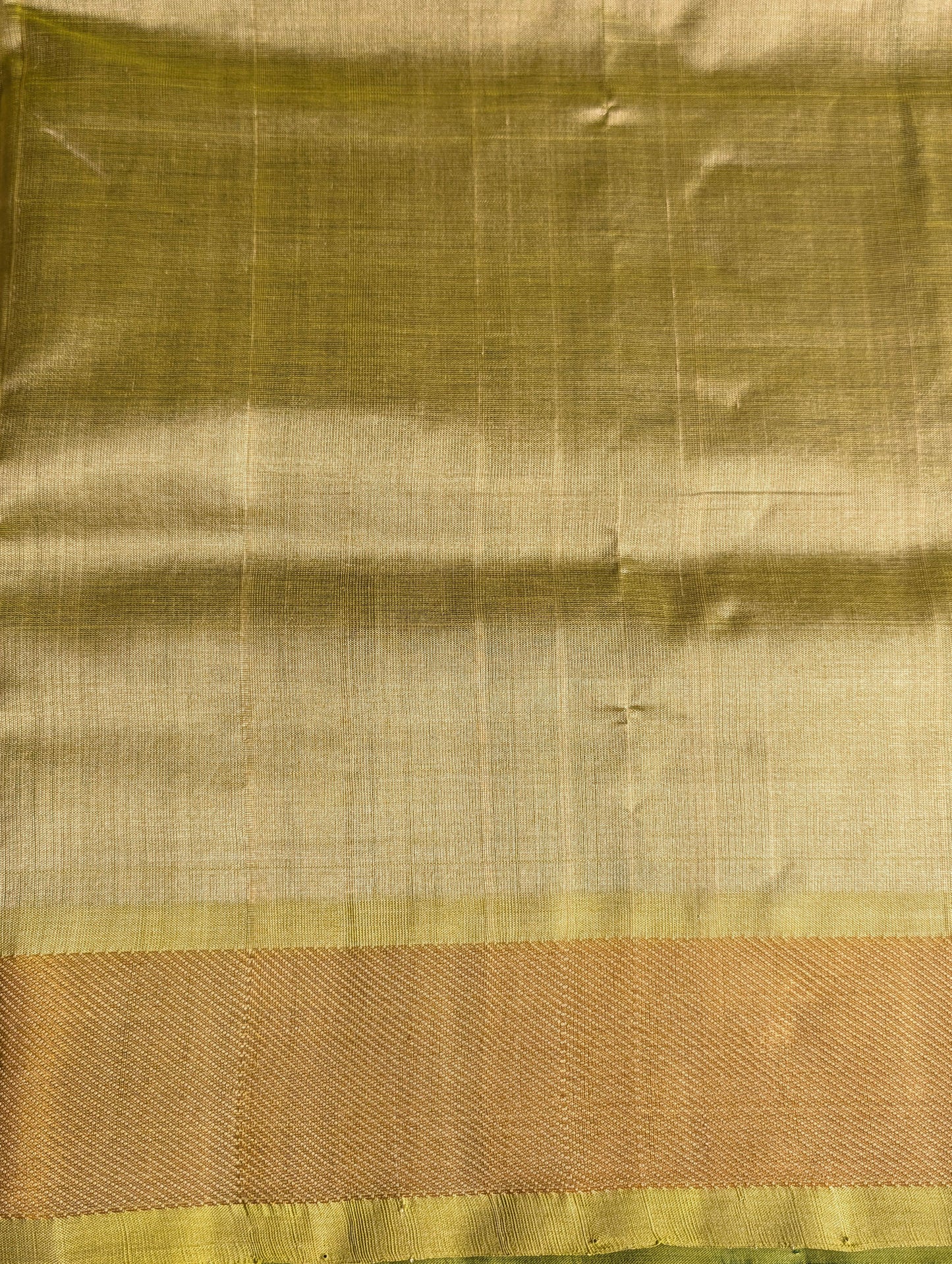 Bottle green with leaf green Kanchi silk cotton saree