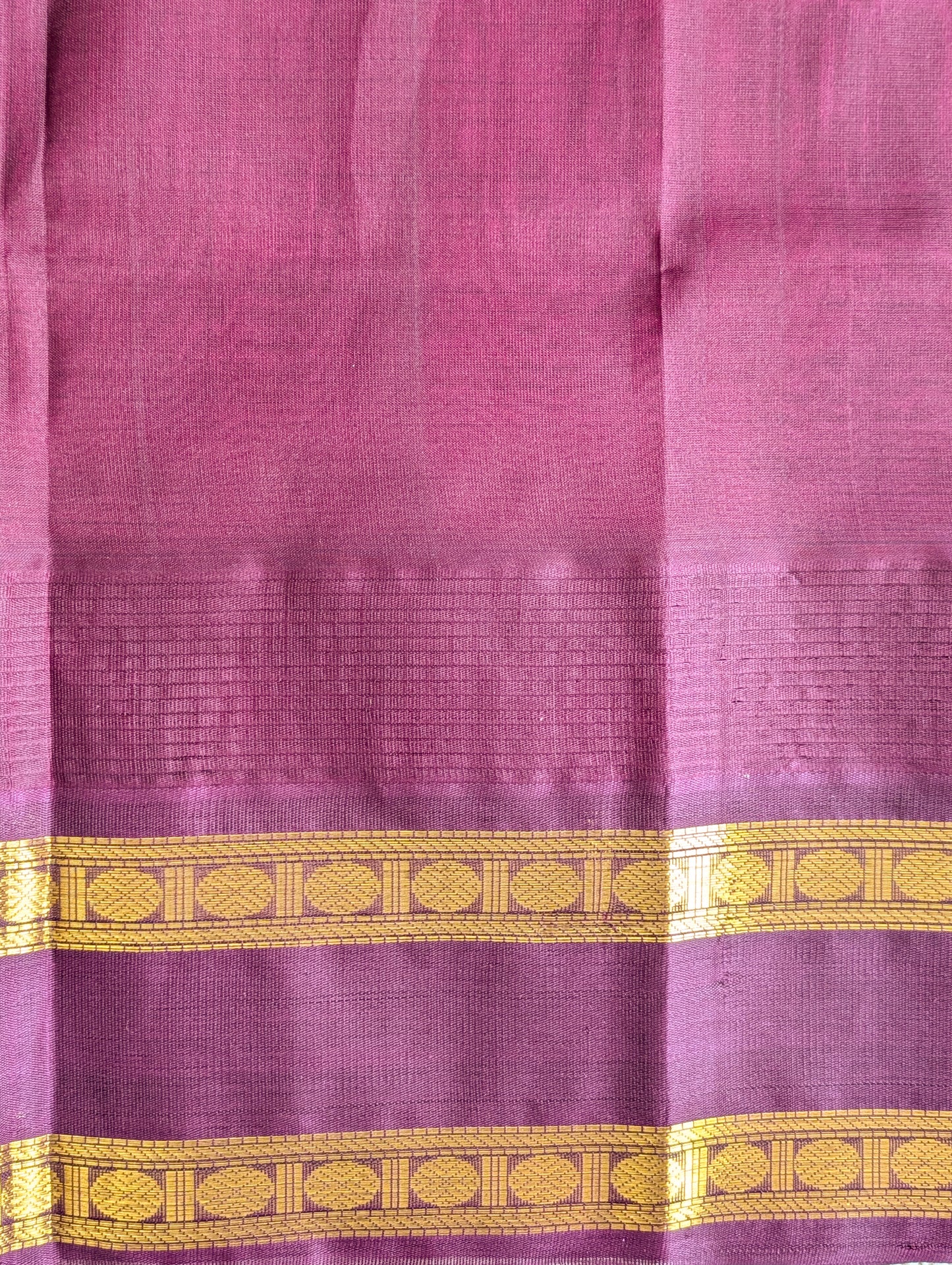 Magenta with Brown pure Kanchi silk cotton