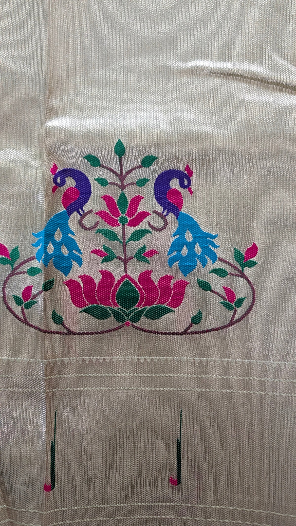 Green Tissue Paithani Semi Silk Saree