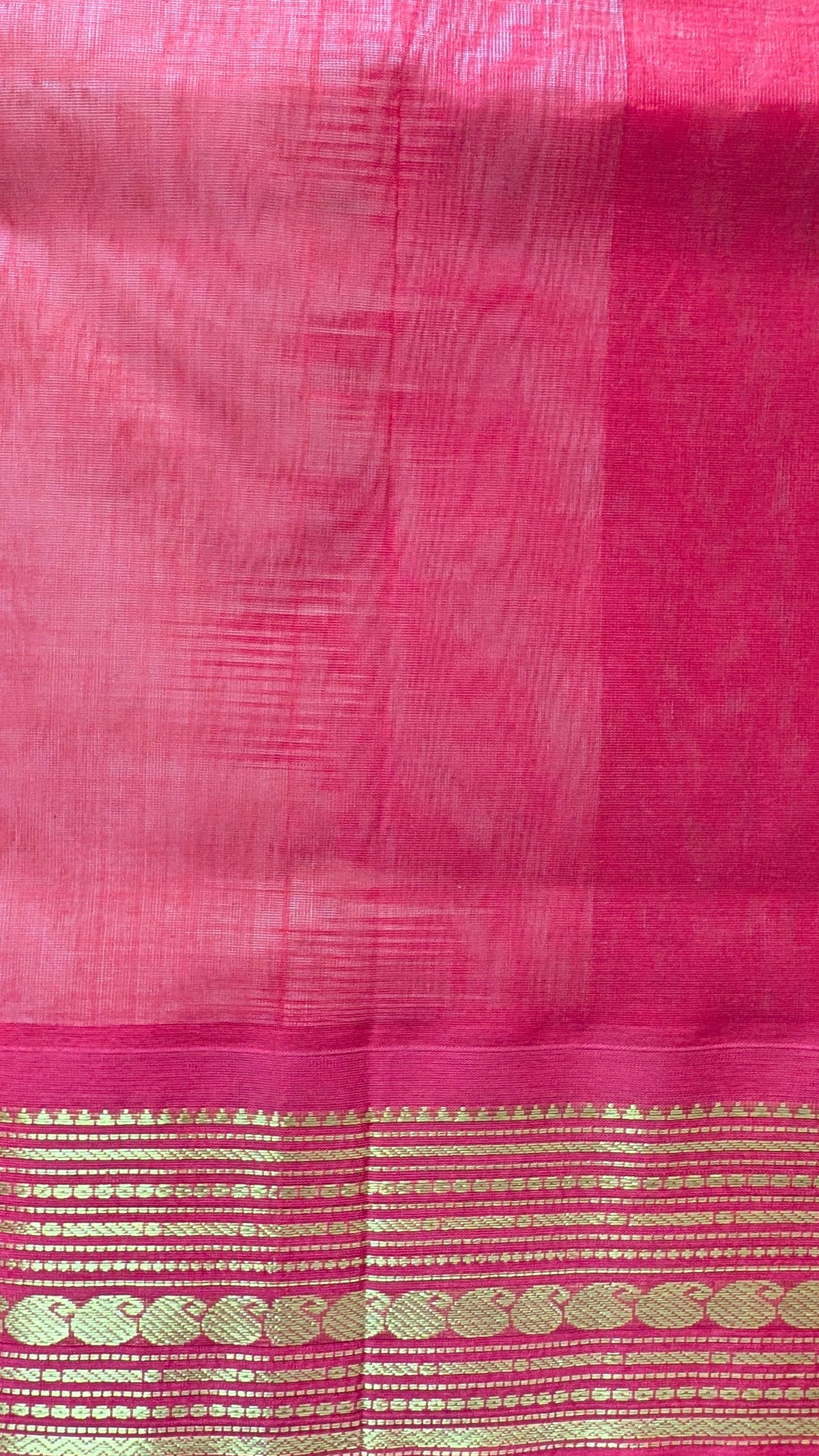 Off White with Red Koravi Pure Kanchi silk cotton