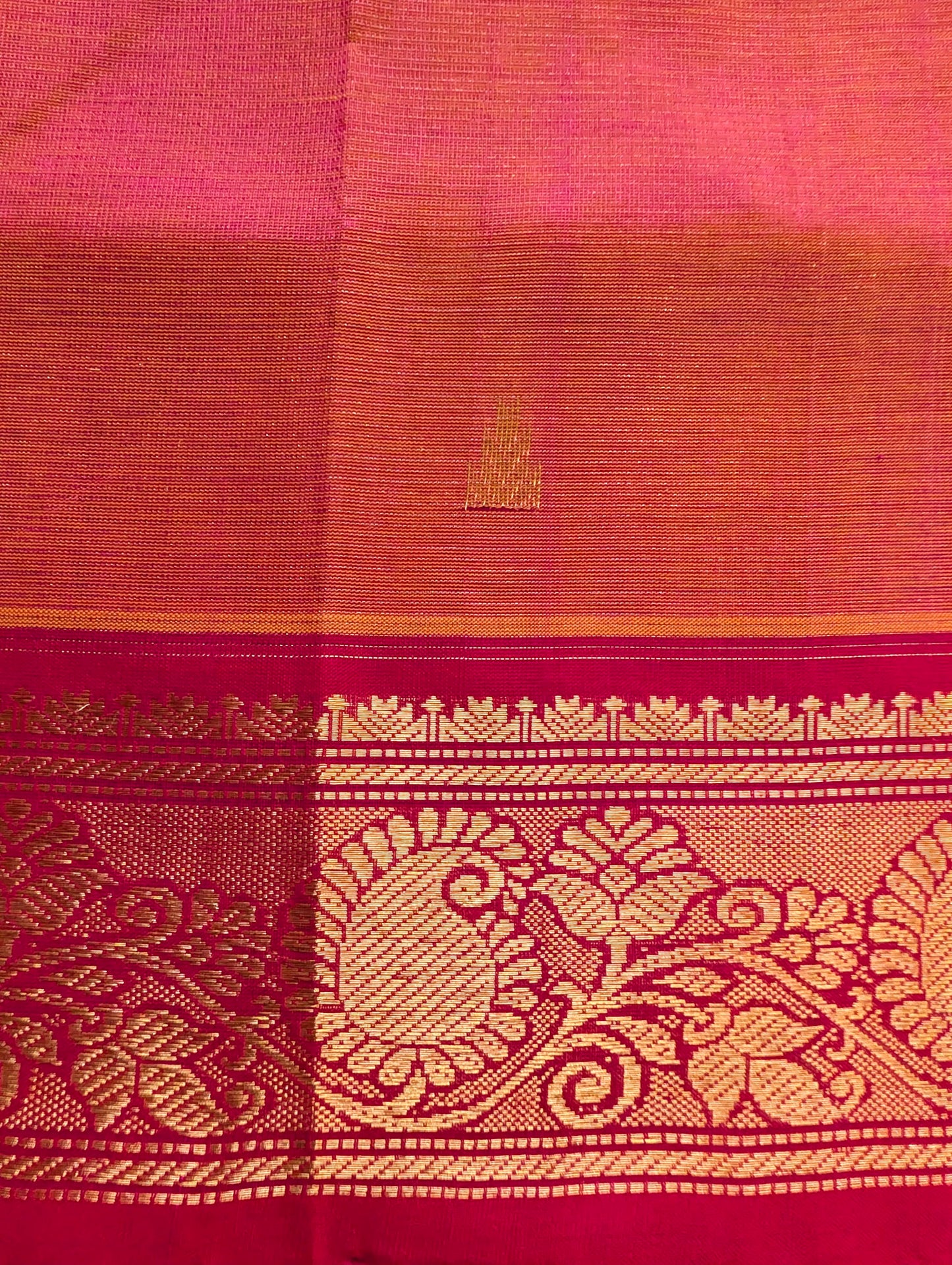 Pink Vaira Oosi Pure Kanchi Silk Cotton Saree