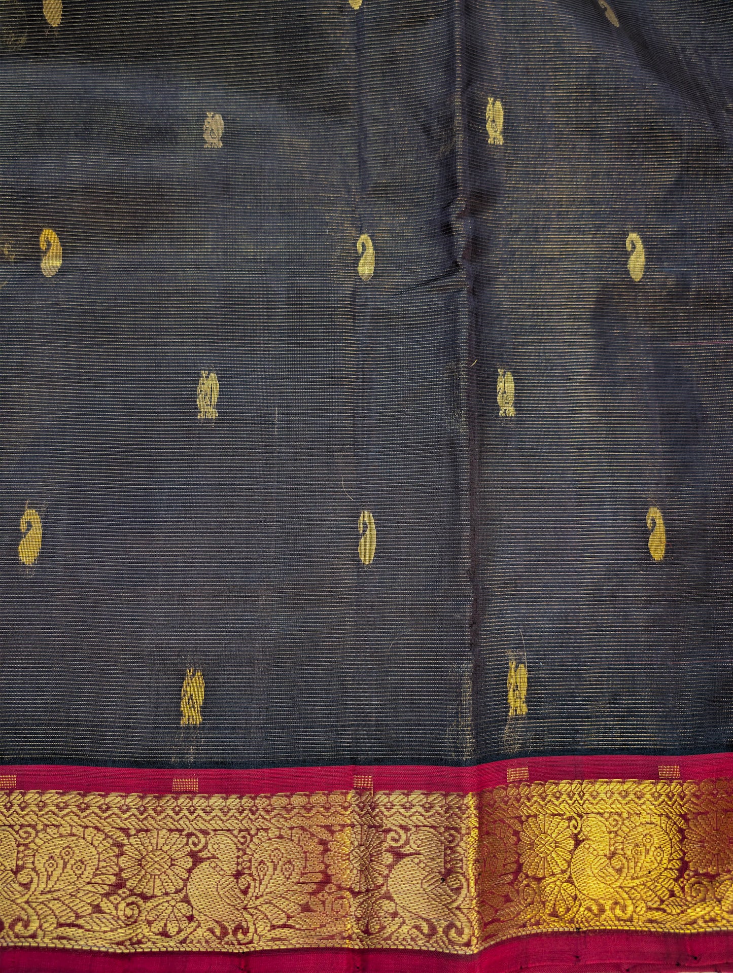 Brown with Pink Vaira Oosi Pure Kanchi Silk Cotton Saree