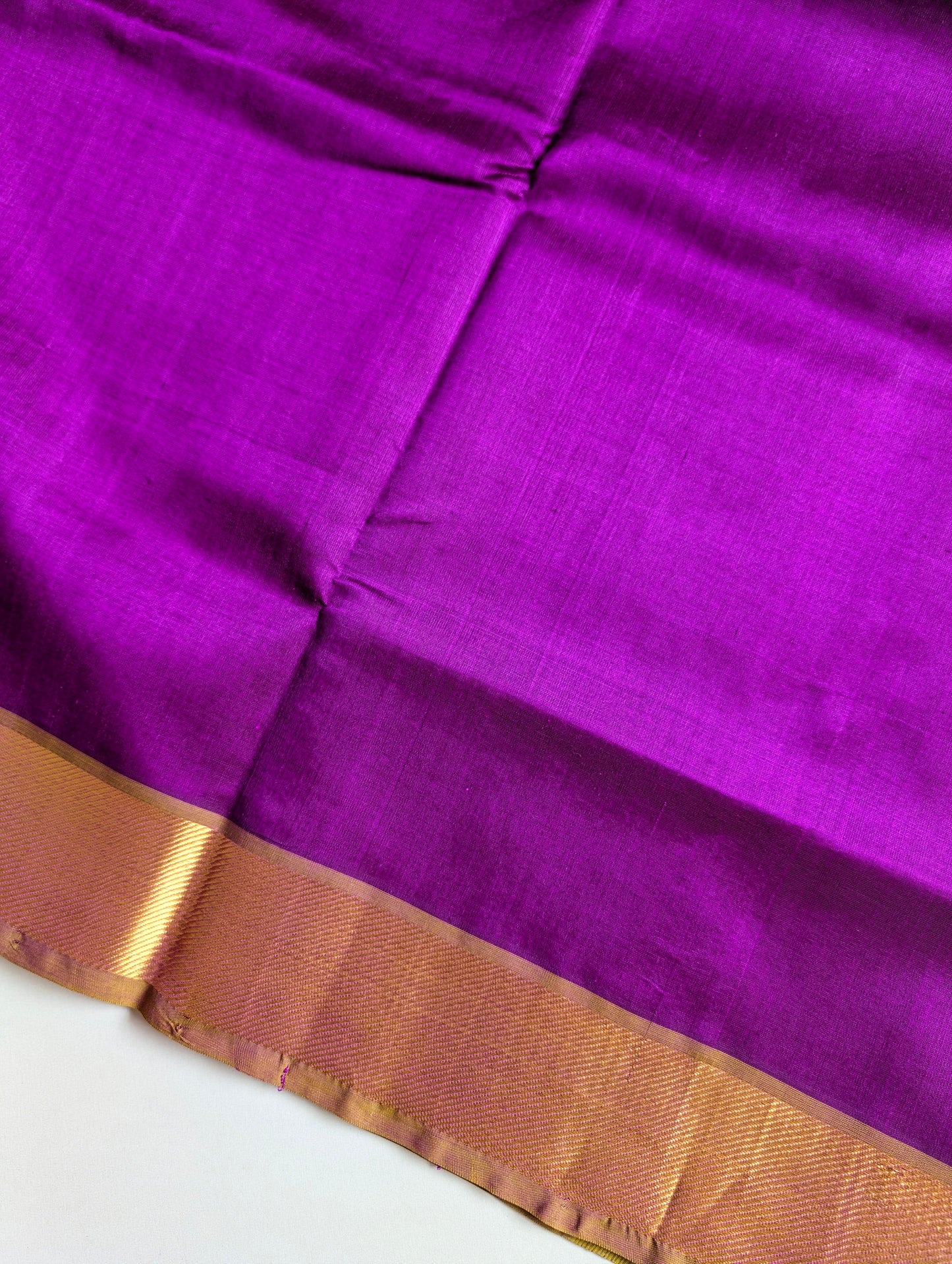 Purple with green Pure kanchi silk cotton saree