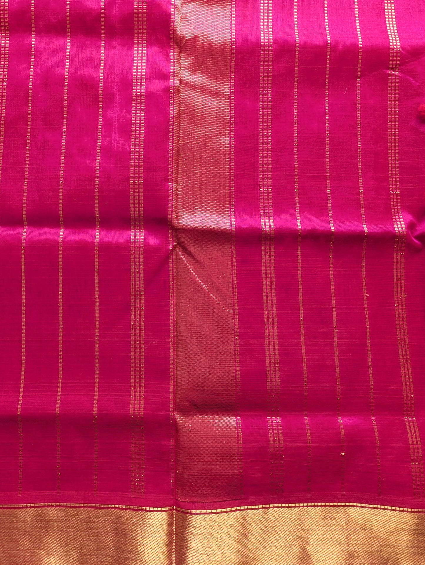 Pink Pure Kanchi Silk cotton Saree with Buttas