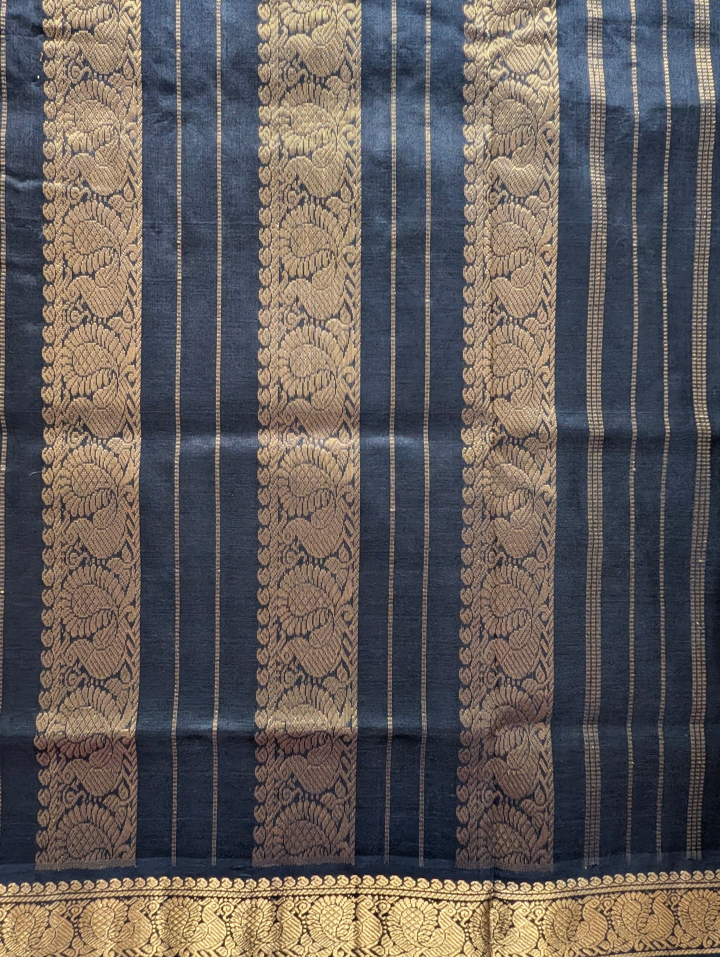 Black Pure Kanchi silk cotton Saree