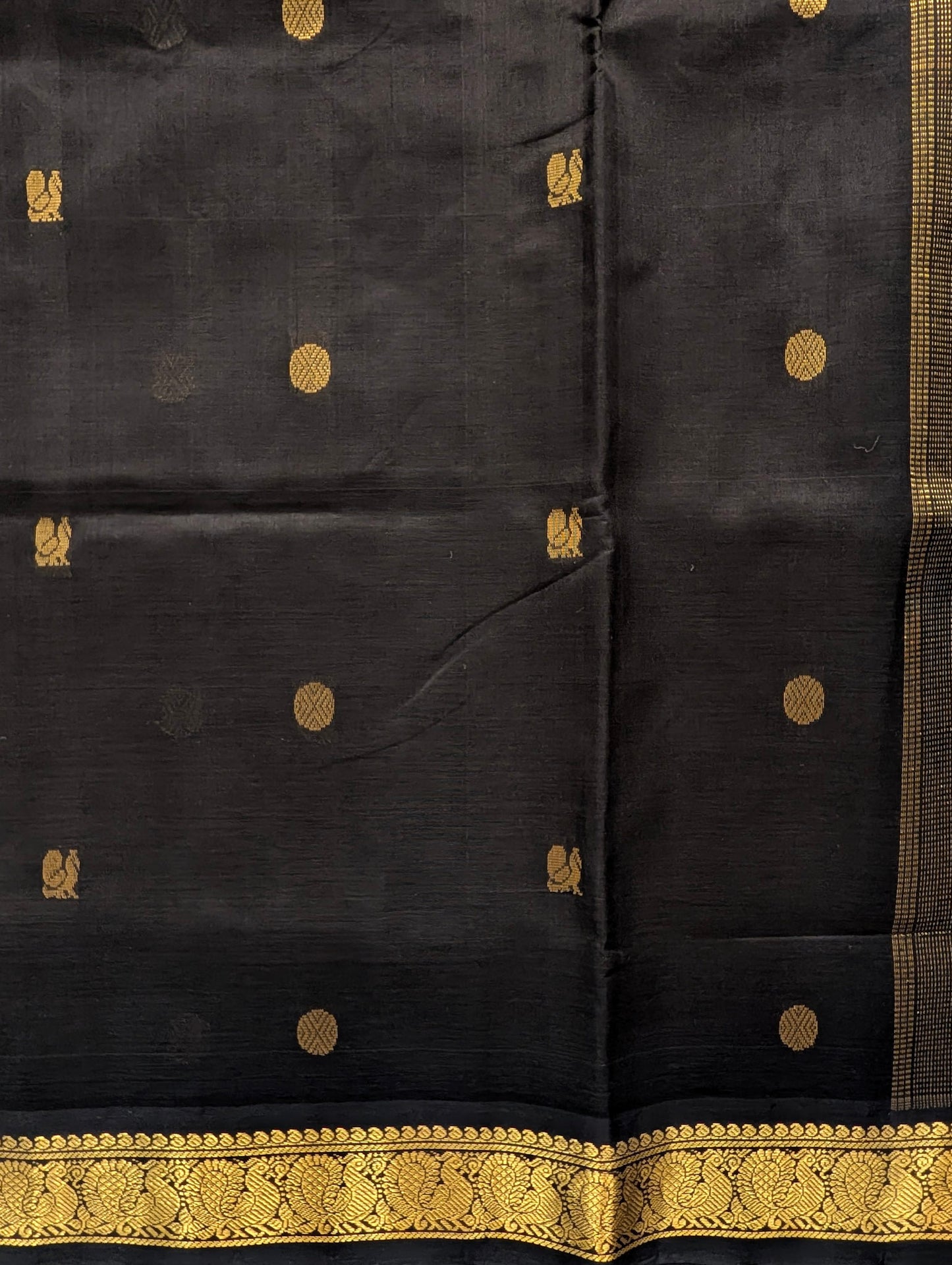 Black Pure Kanchi silk cotton Saree