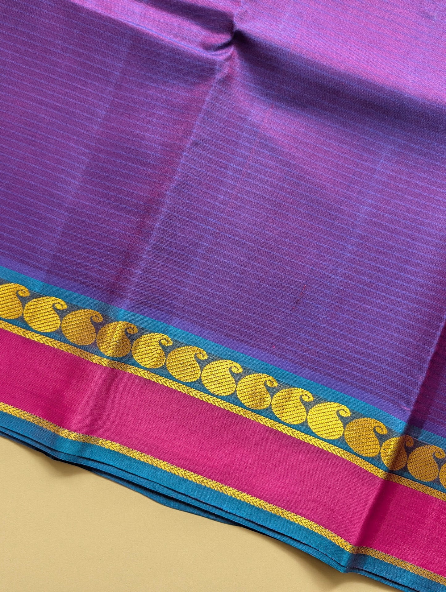 Purple with Blue Pure Silk Saree