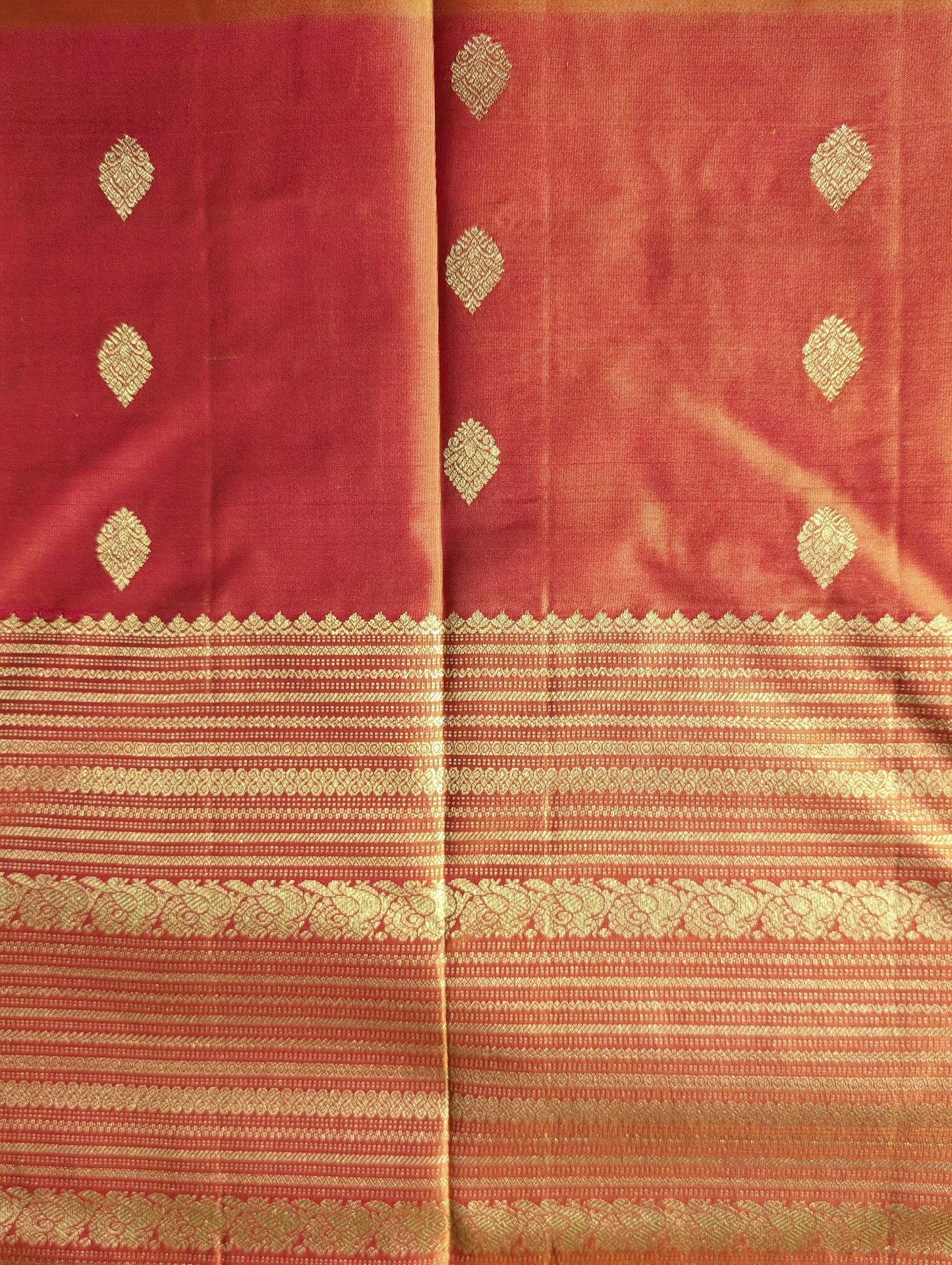Orange Brocade Kanjeevaram Silk Saree