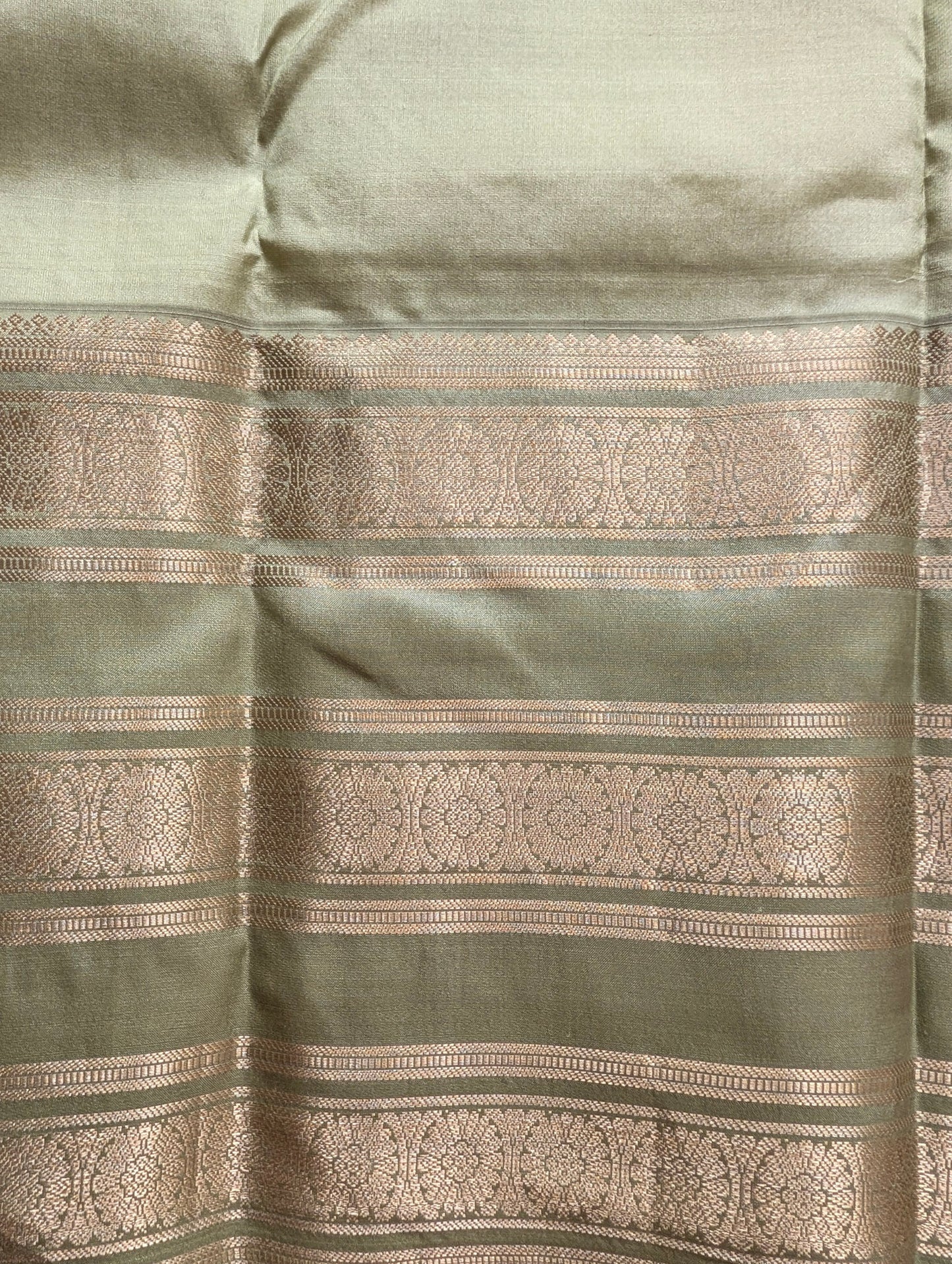 Pastel Purple with green Kanjeevaram Silk Saree