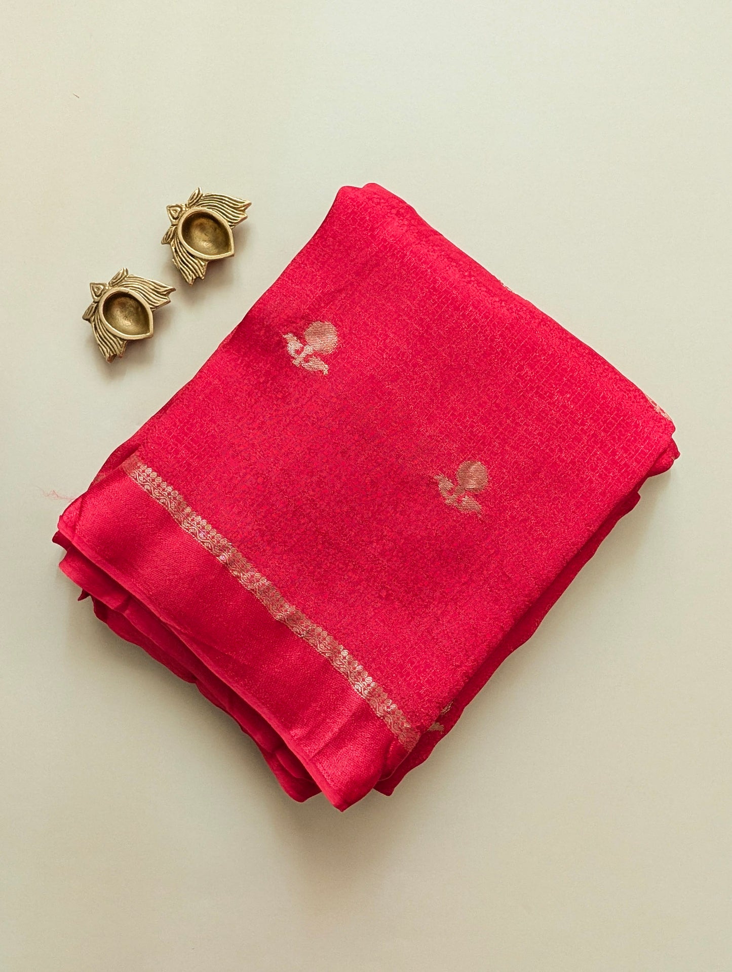 Crimson Red Khadi Viscose Saree