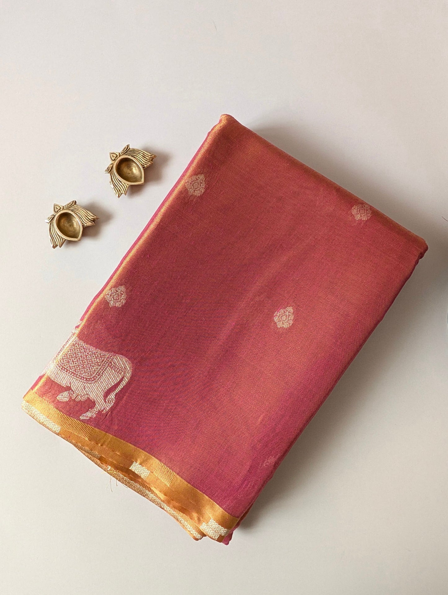 Pink Pichwai Semi Tissue Silk saree