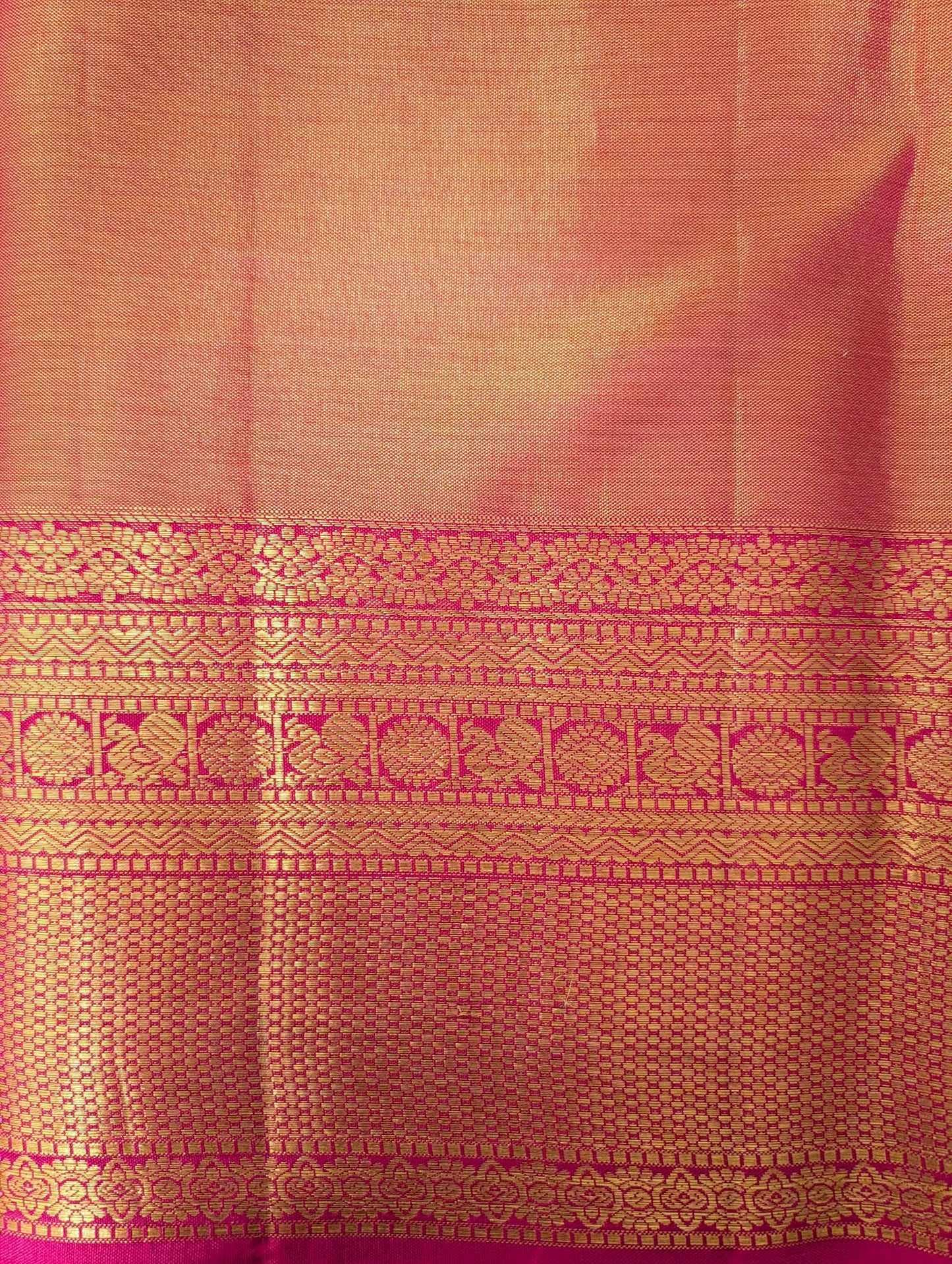 Brocade Pink and Gold Kanjeevaram Silk Saree