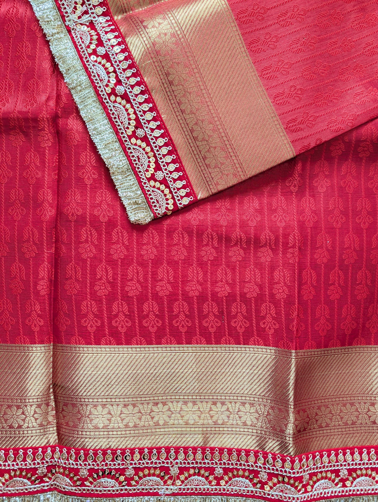 Banarasi Tissue Silk Saree with Scallop Border