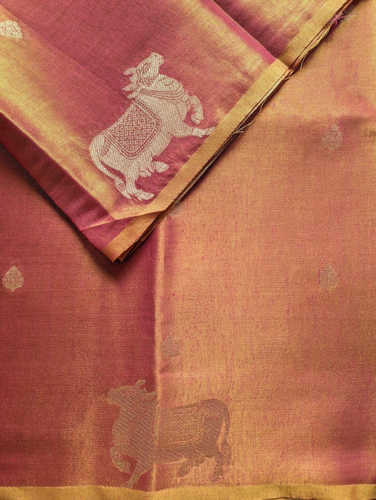 Pink Pichwai Semi Tissue Silk saree