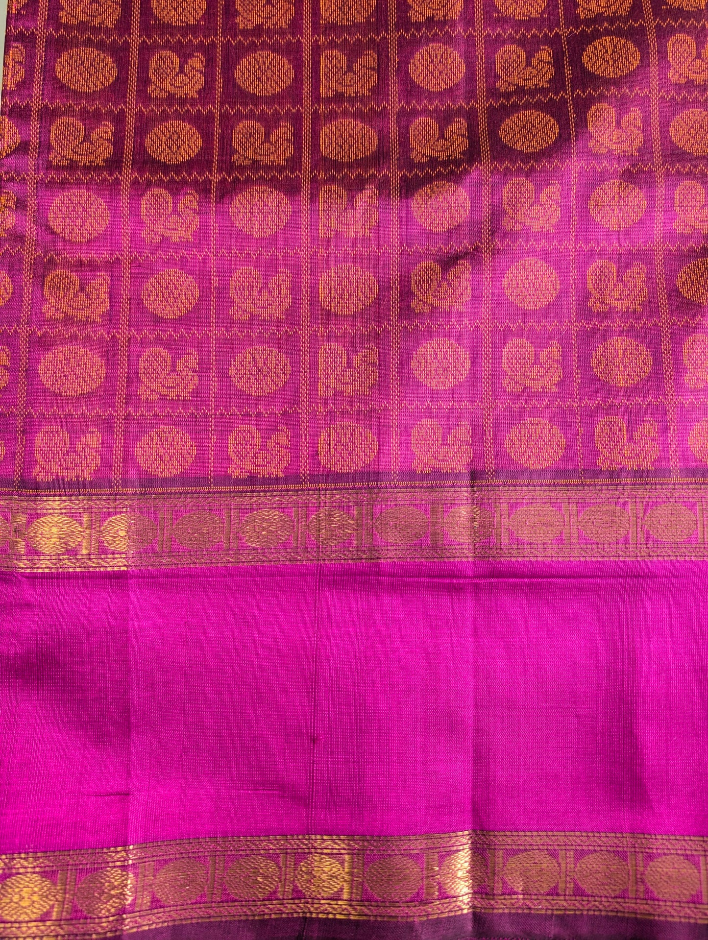 Purple 1000 Butta Pure Kanchi silk cotton