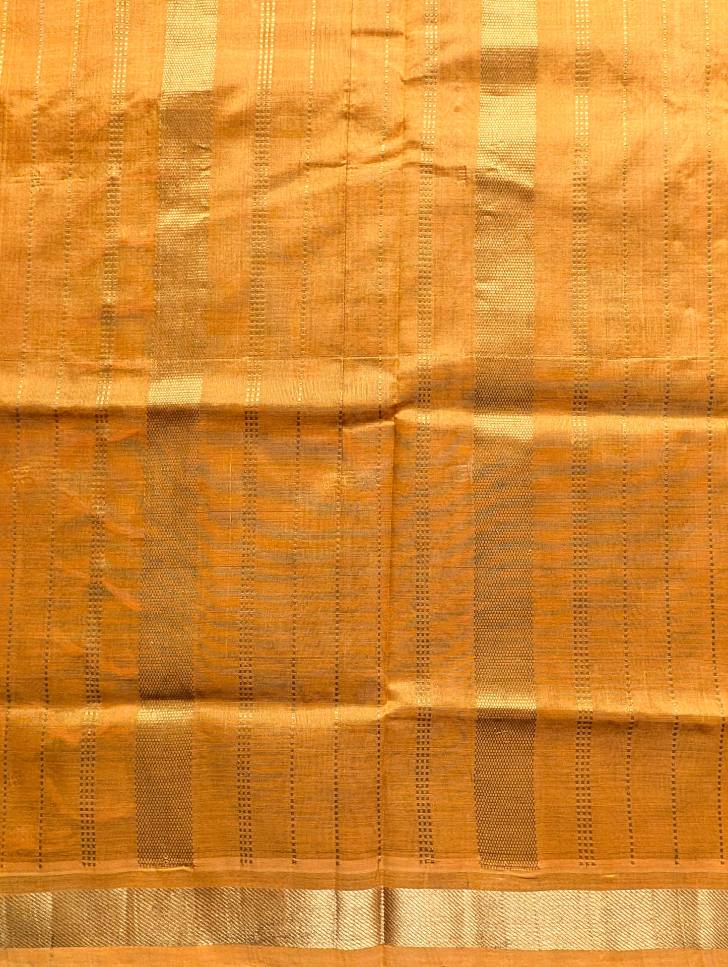 Black with Golden Yellow Pure Kanchi Silk Cotton