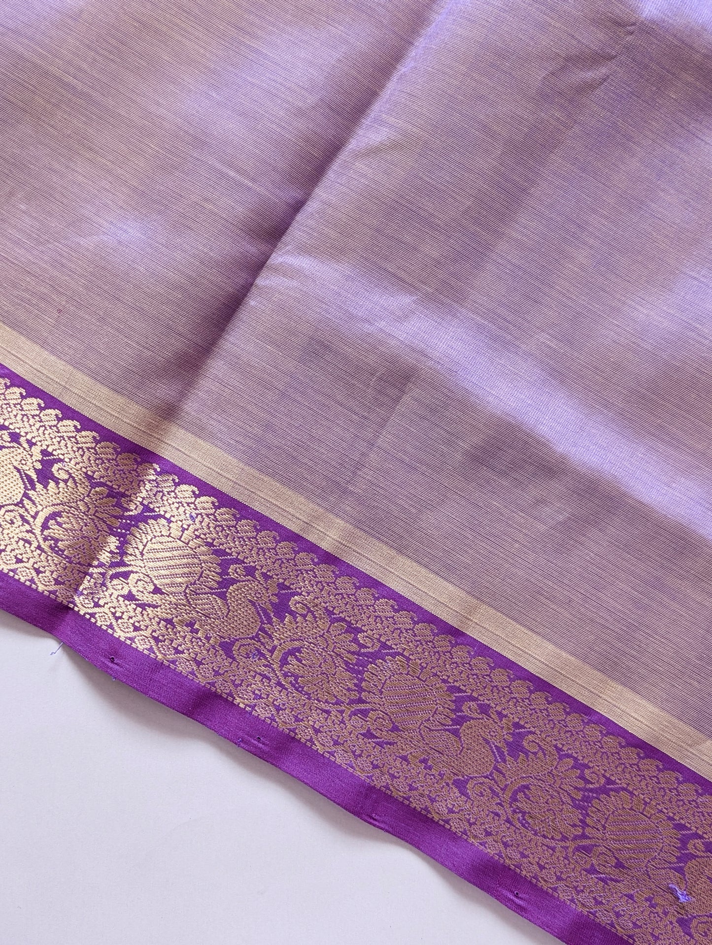 Lavender with Purple Pure Kanchi silk cotton