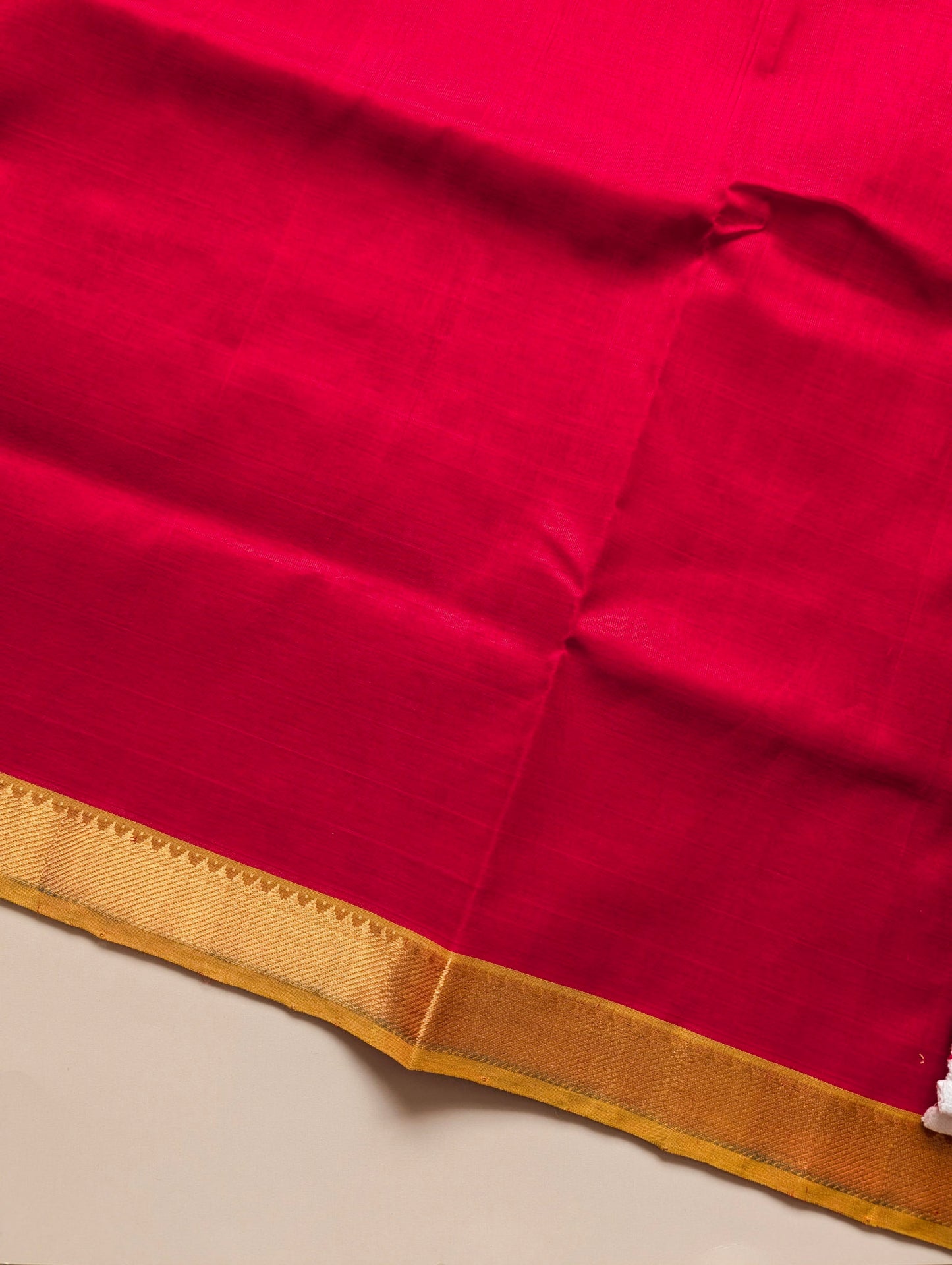 Kumkum Red with Turmeric Yellow Pure Kanchi Silk Cotton Saree
