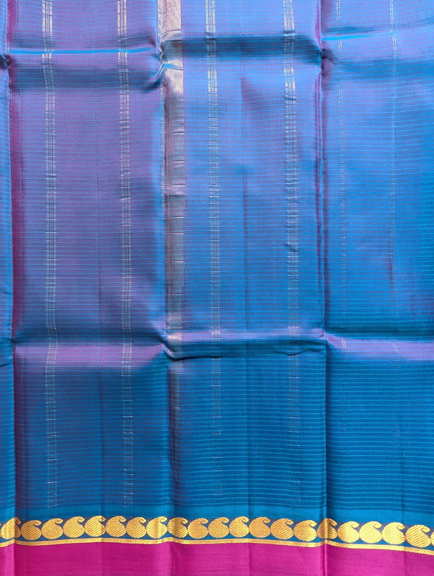 Purple with Blue Pure Silk Saree