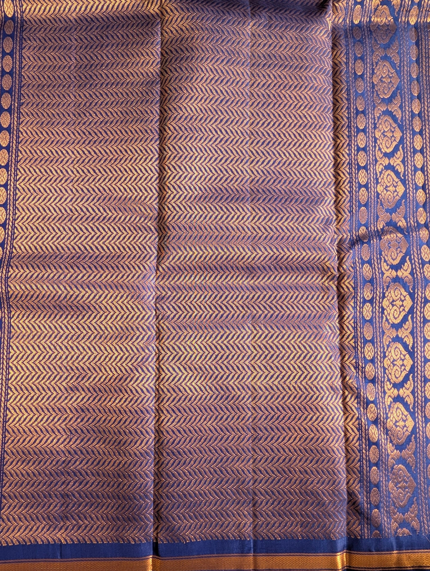 Blue Pure Small border Kanchi Silk Saree
