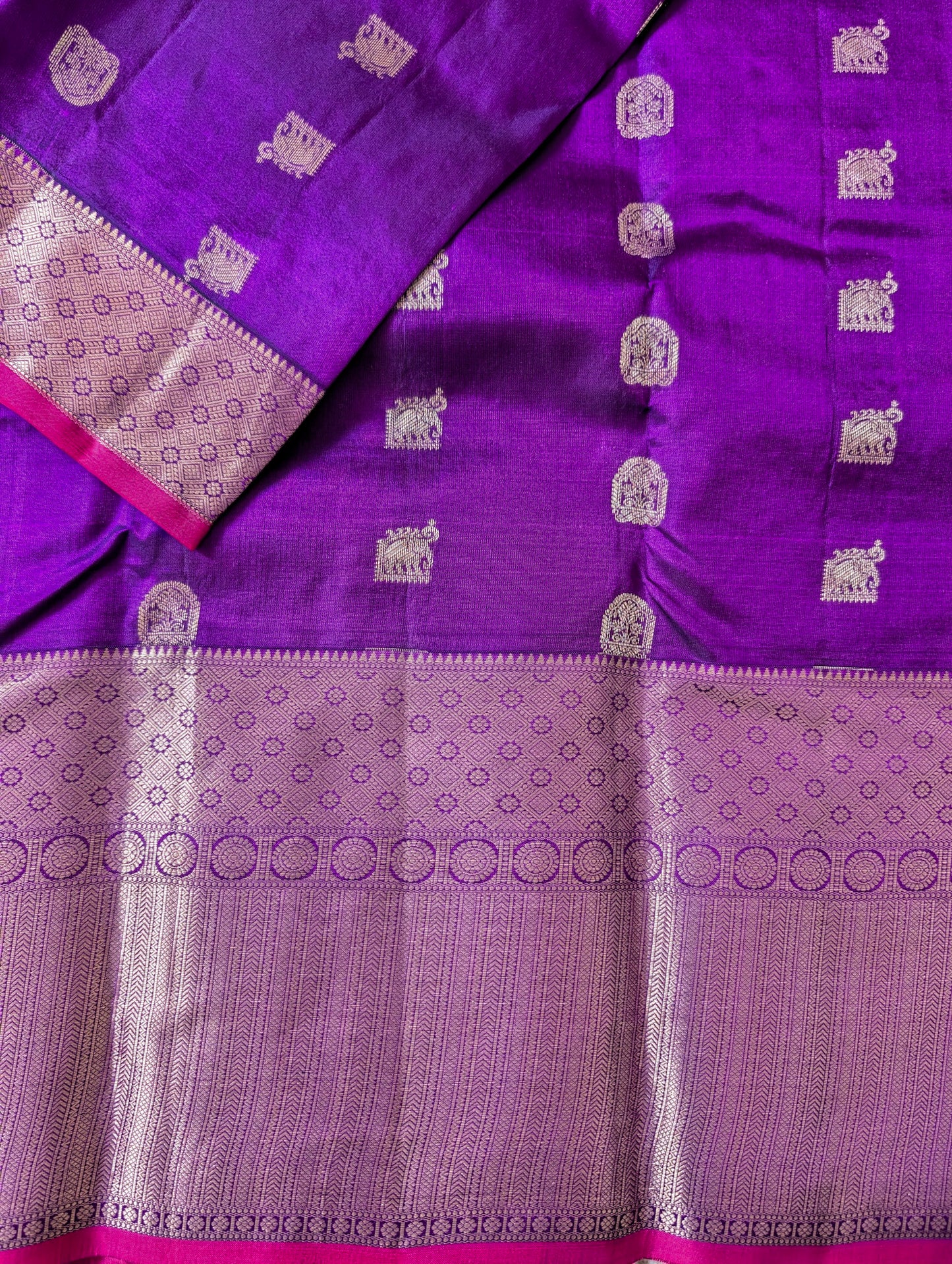Purple Kanjeevaram Silk Saree
