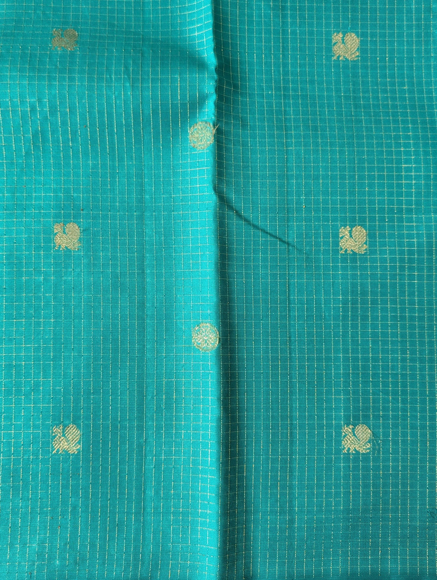 Green checks Borderless Kanjeevaram Silk Saree