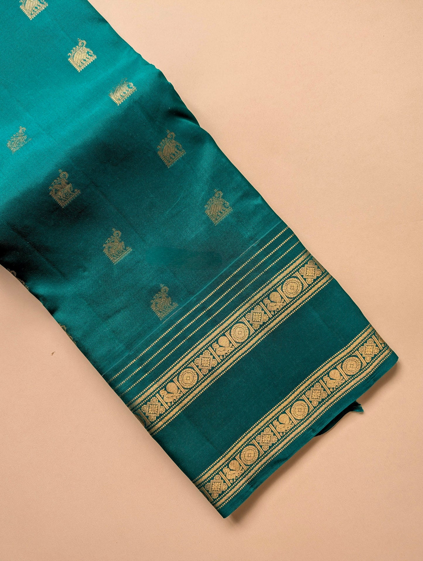 Peacock Green Kanjeevaram Silk Saree