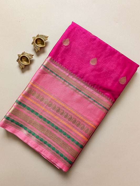 Pink Banarasi Warm Silk Saree