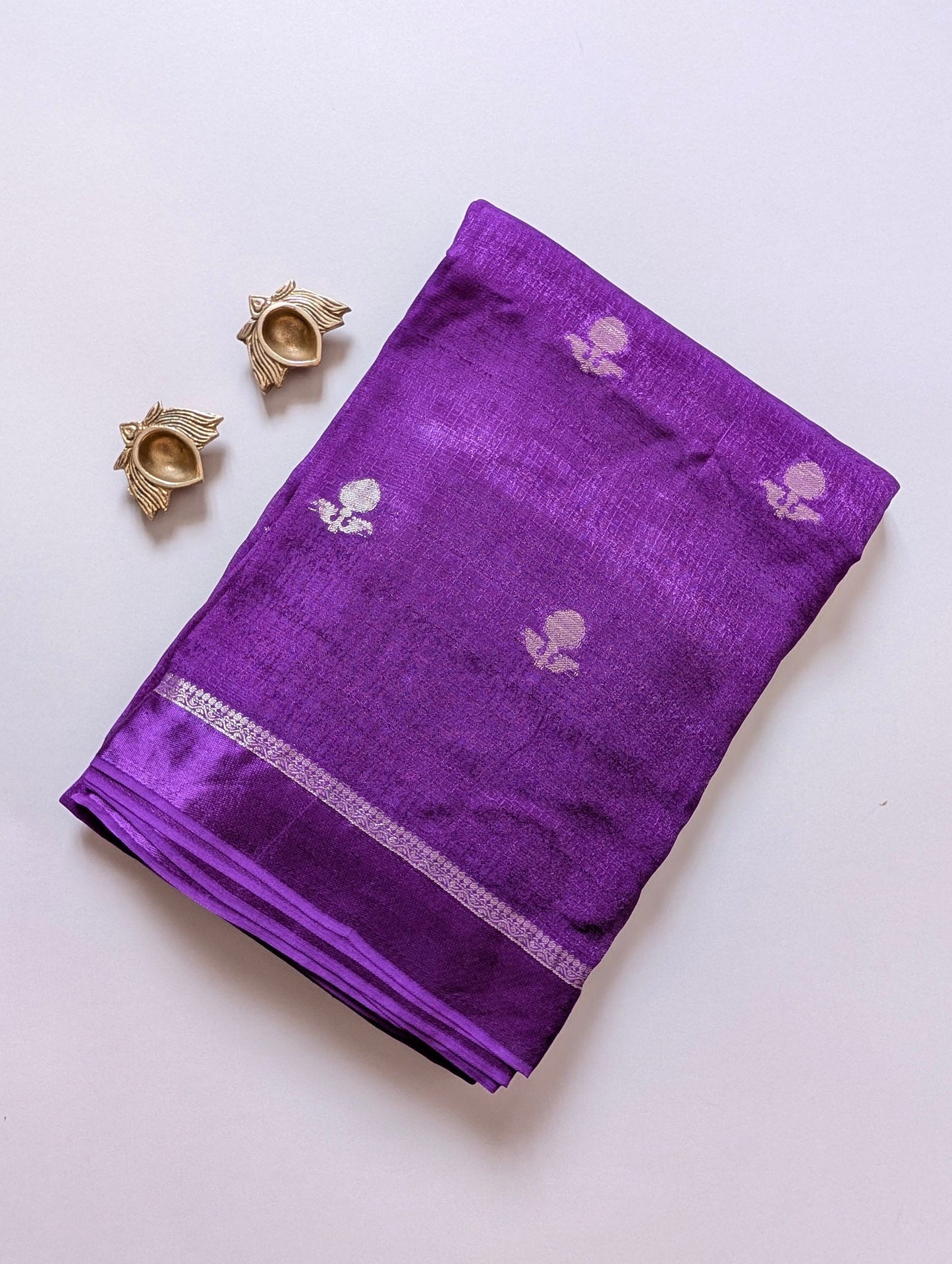 Purple Khadi Viscose Saree