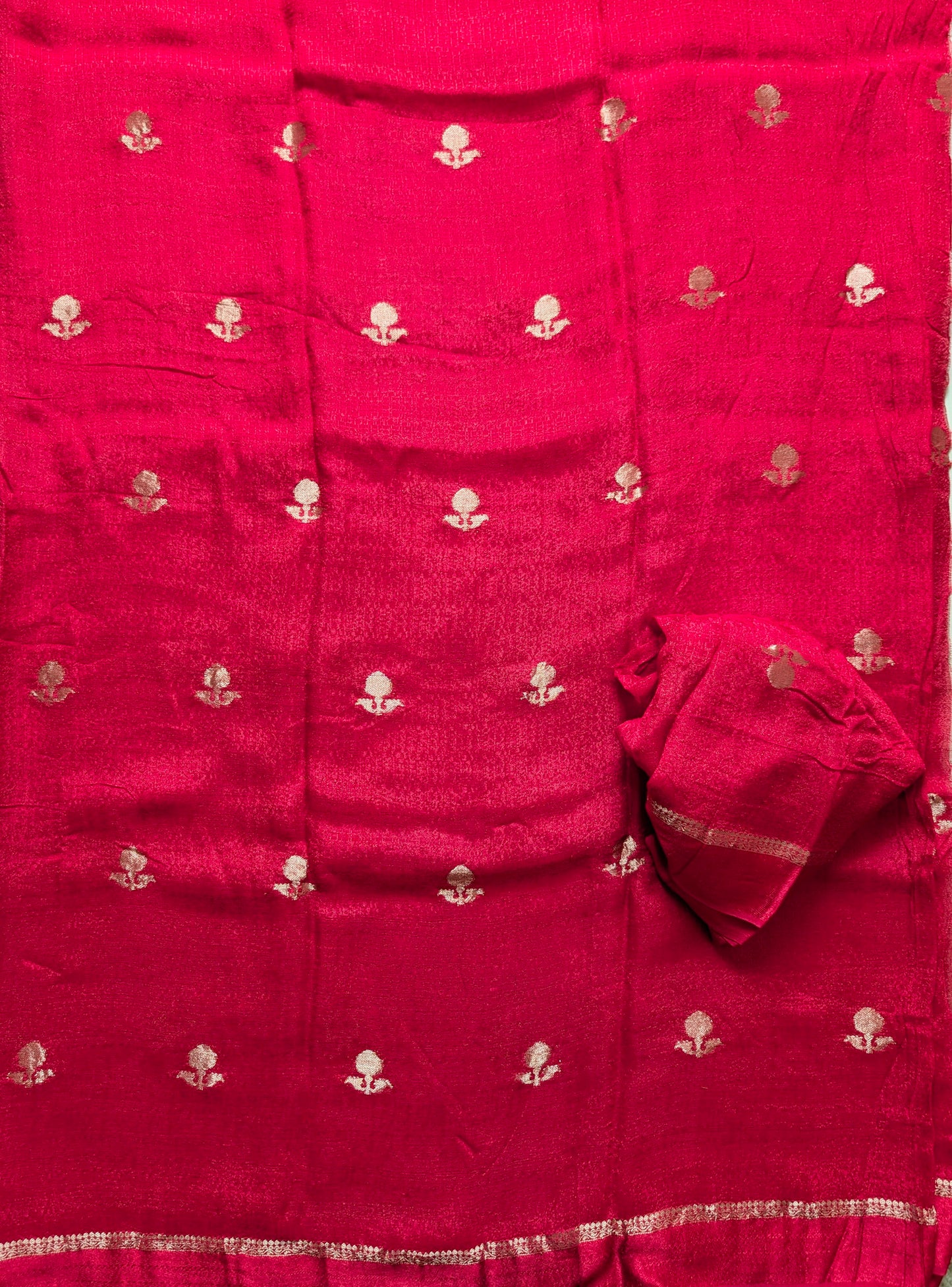 Crimson Red Khadi Viscose Saree