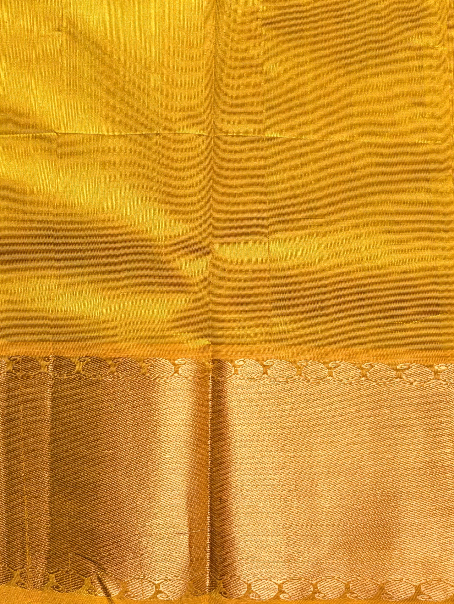Golden yellow Pure Kanchi silk cotton saree