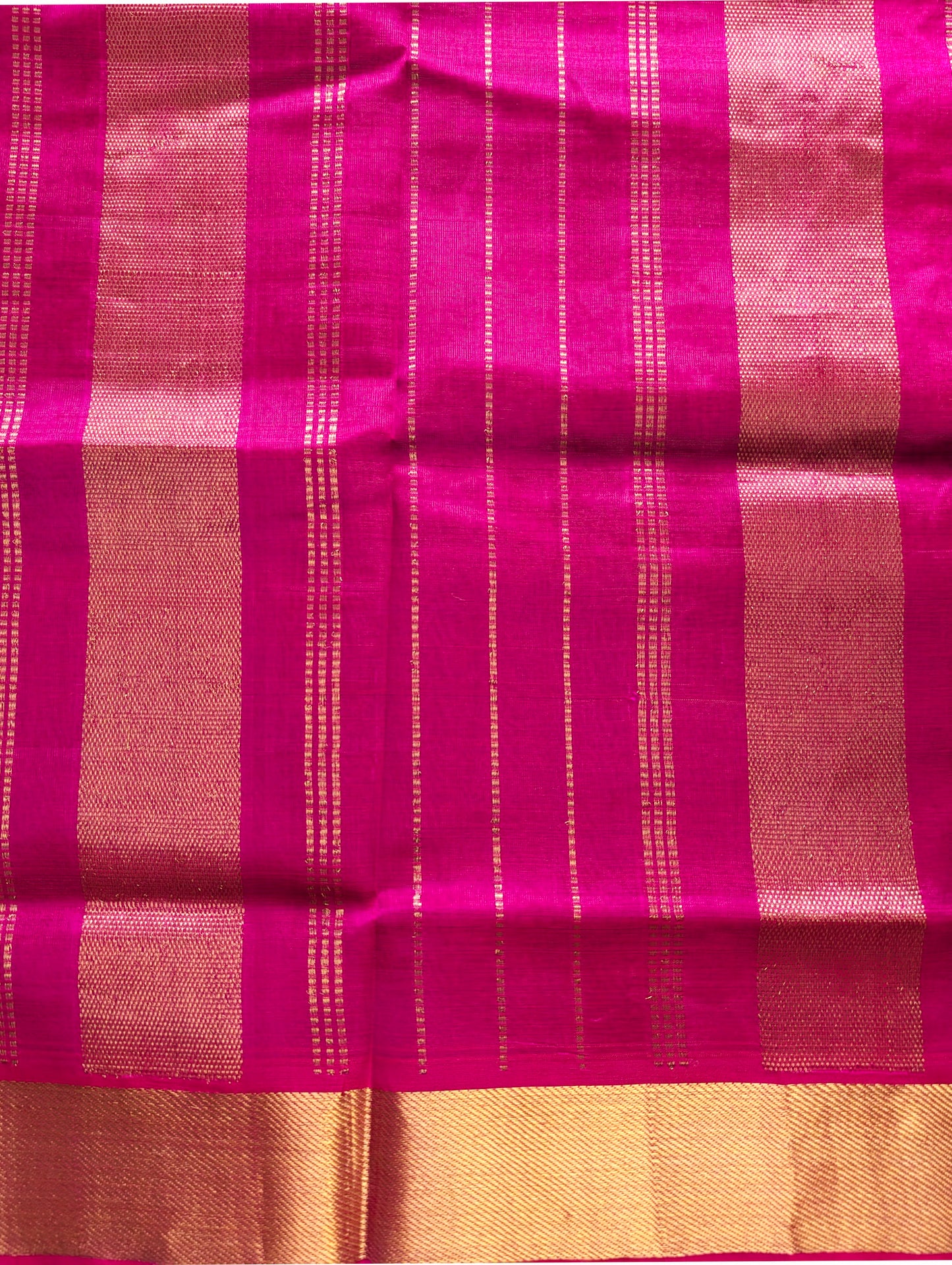 Bottle Green with Pink Pure Kanchi Silk Cotton Saree