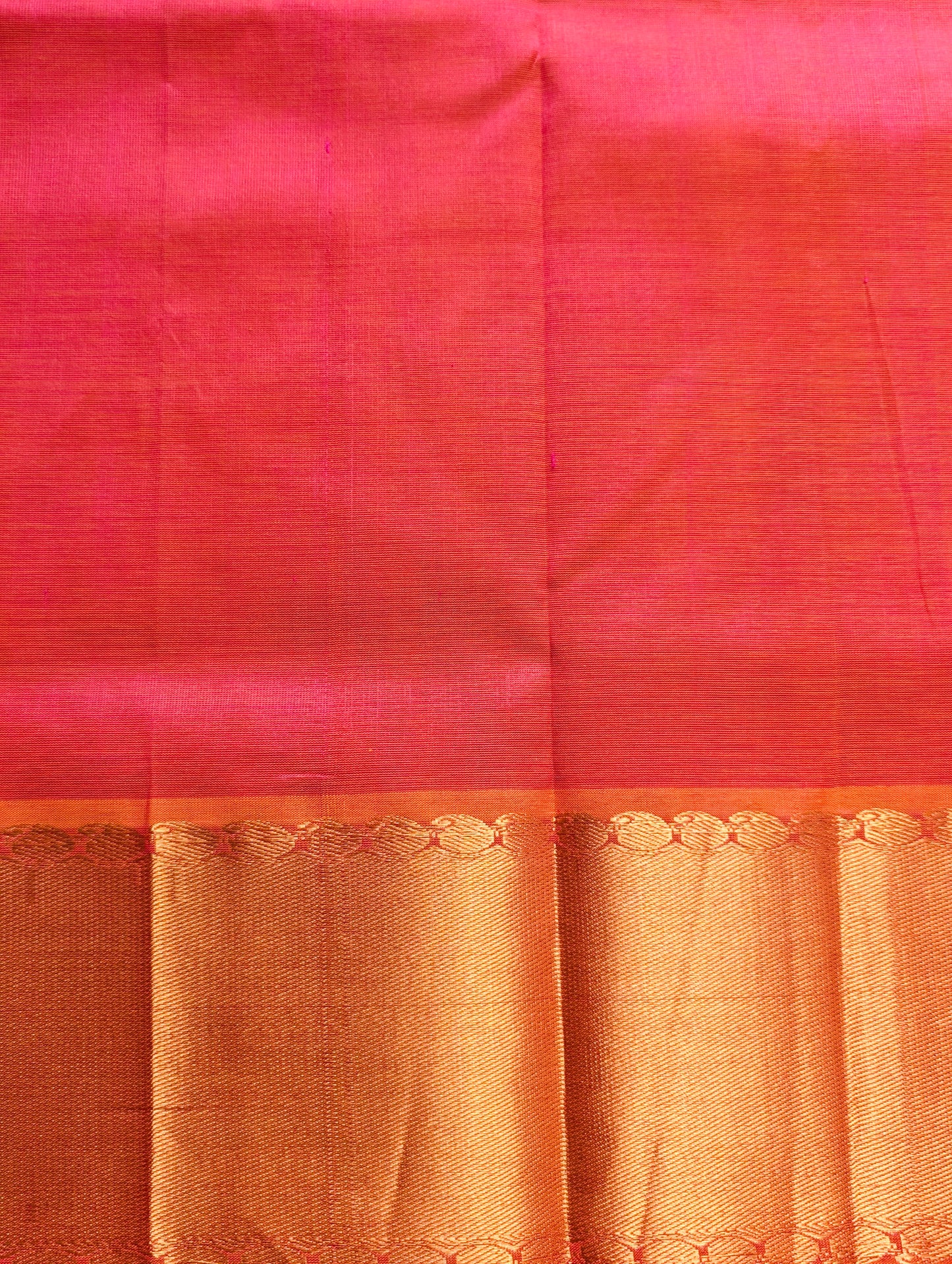 Sunset Orange with mango motifs Pure Kanchi silk cotton saree