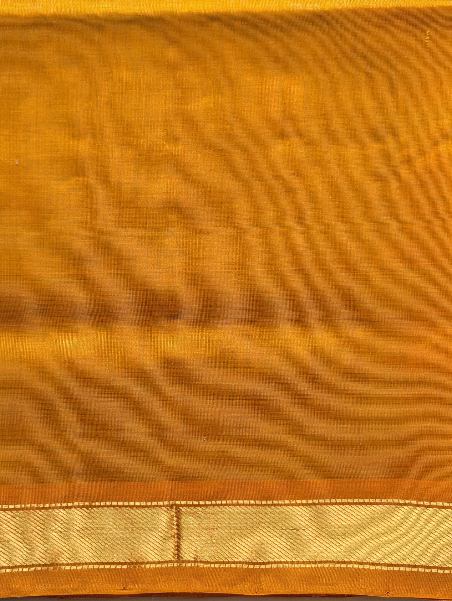 Golden Yellow with Green Pure Kanchi Silk Cotton Saree