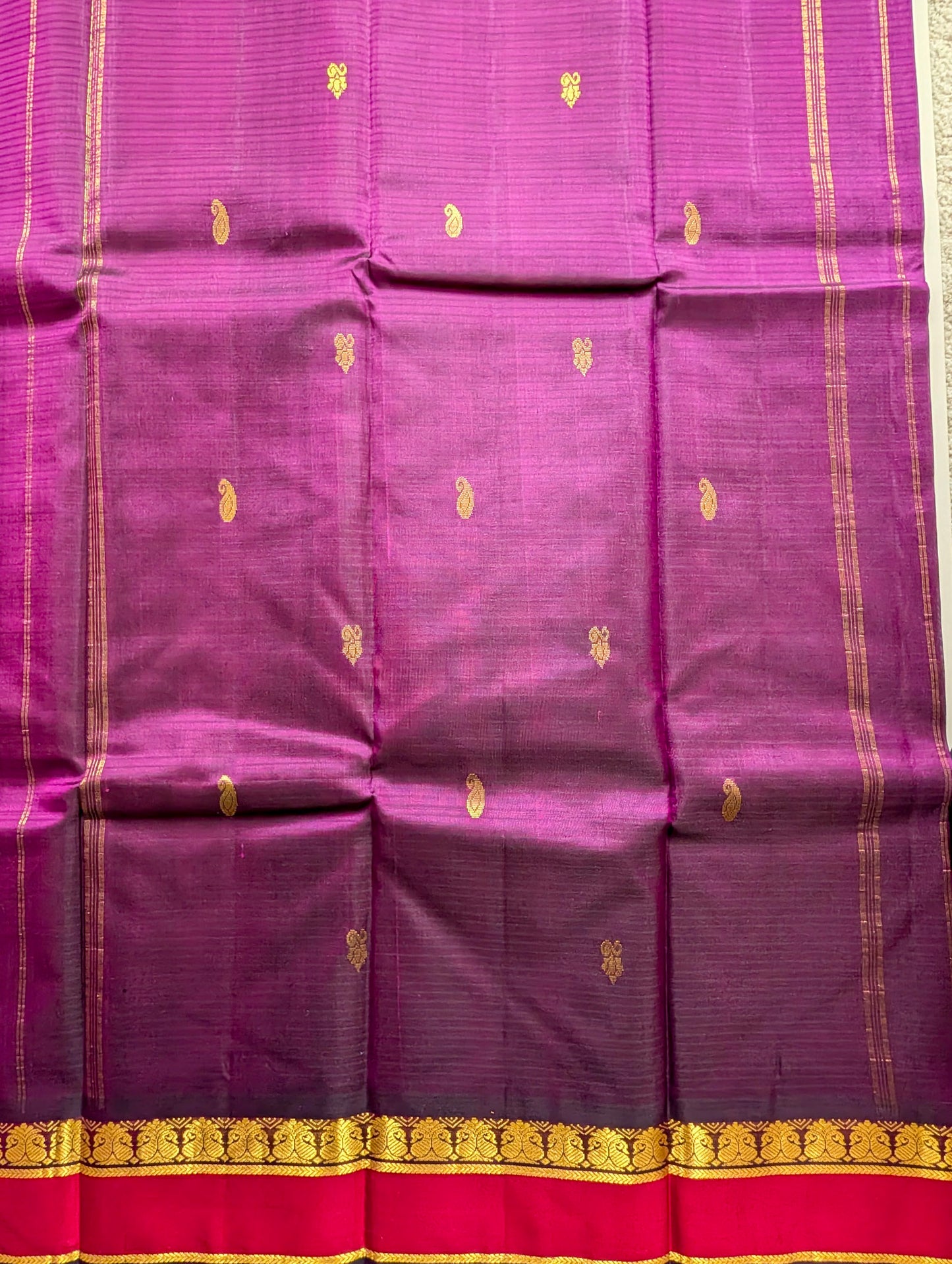 Dual shade Green lightweight Pure Kanchi Silk saree