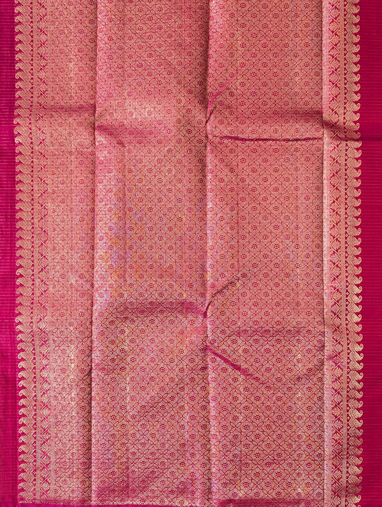 Green checks Borderless Kanjeevaram Silk Saree