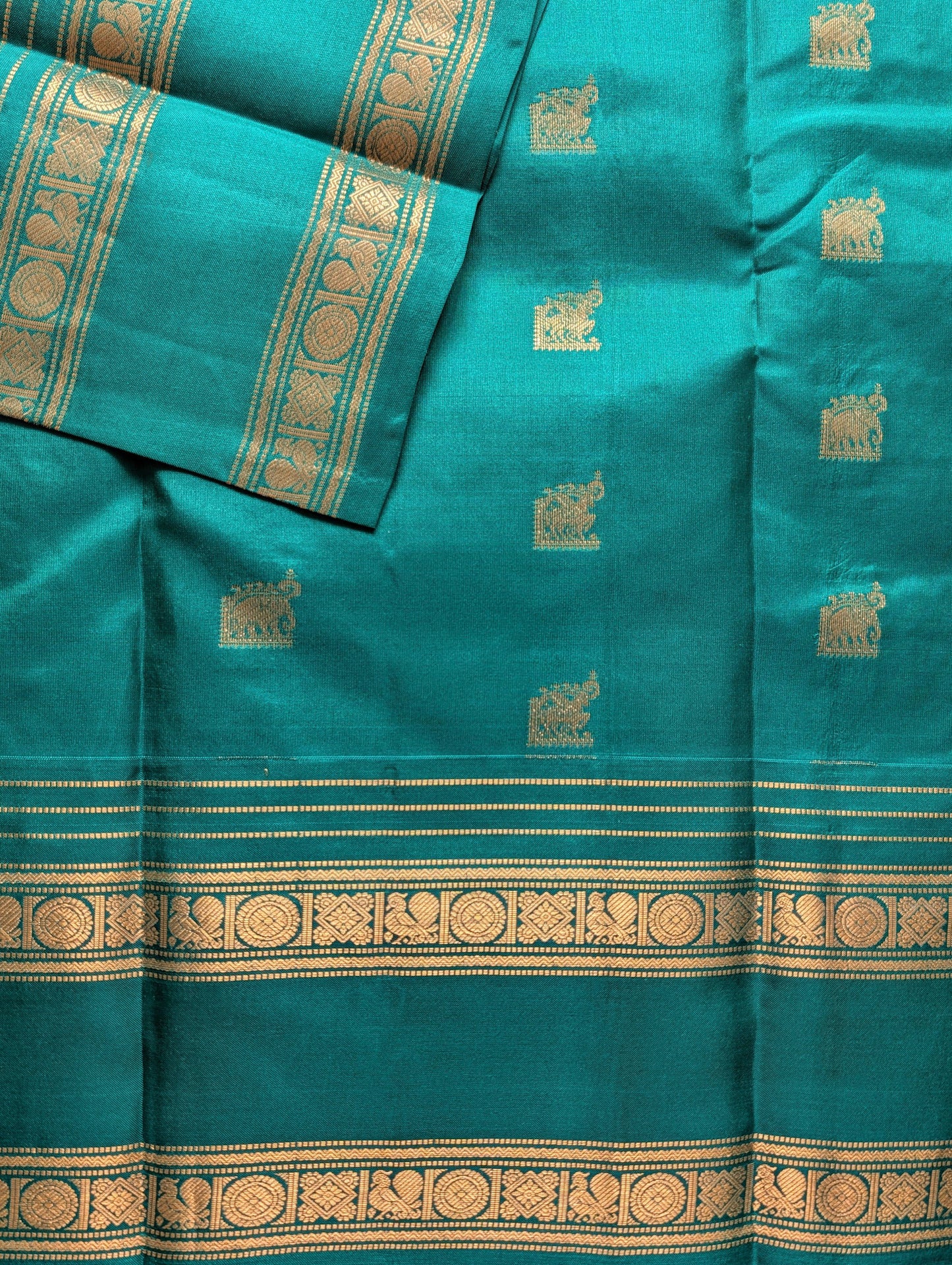 Peacock Green Kanjeevaram Silk Saree