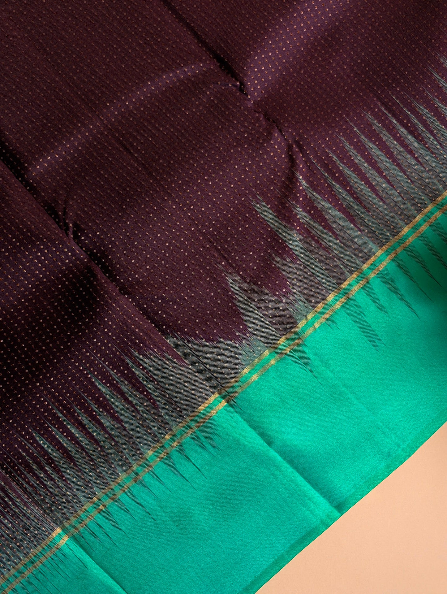 Brinjal Purple with Cyan Soft silk saree