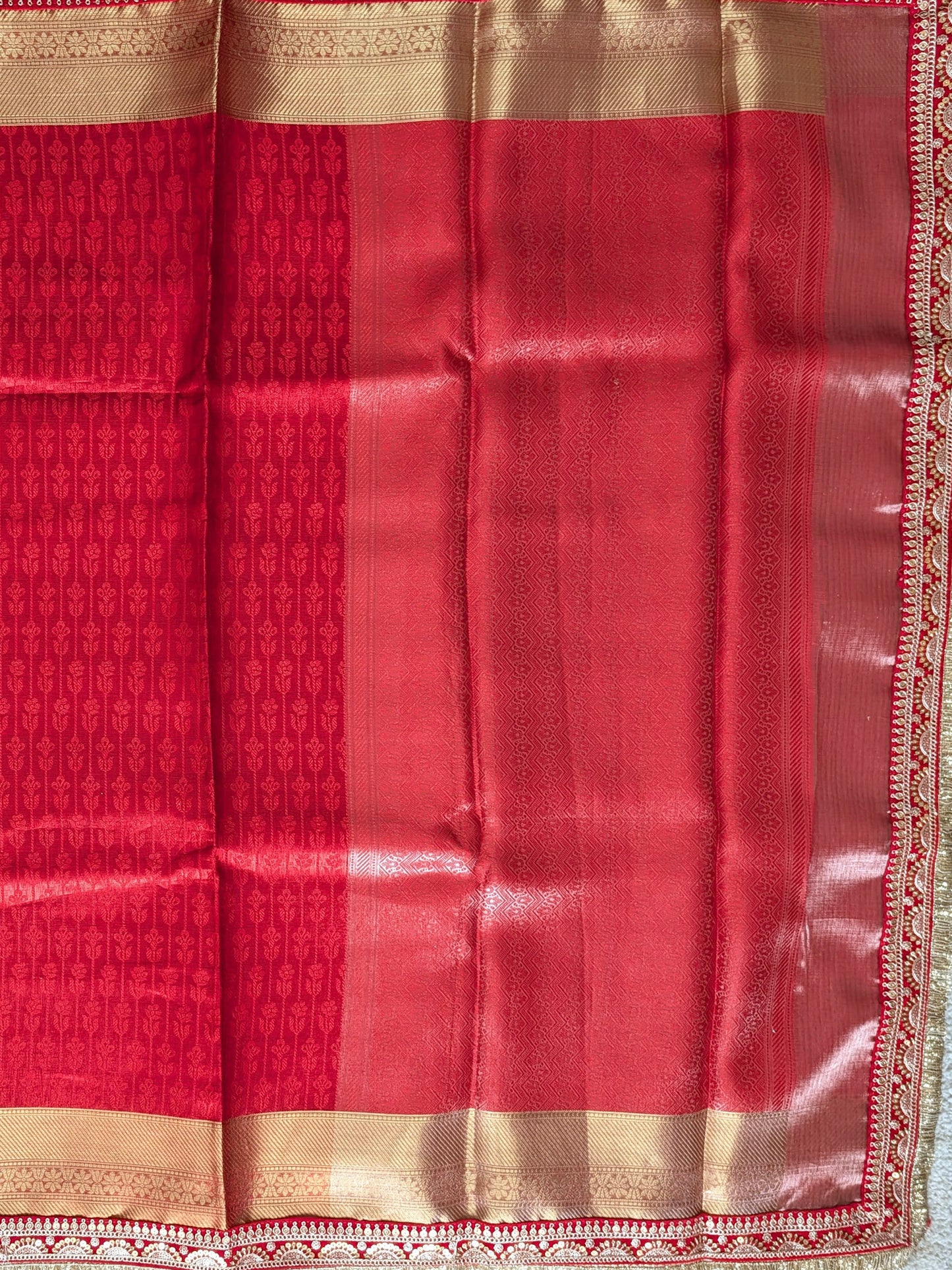 Banarasi Tissue Silk Saree with Scallop Border